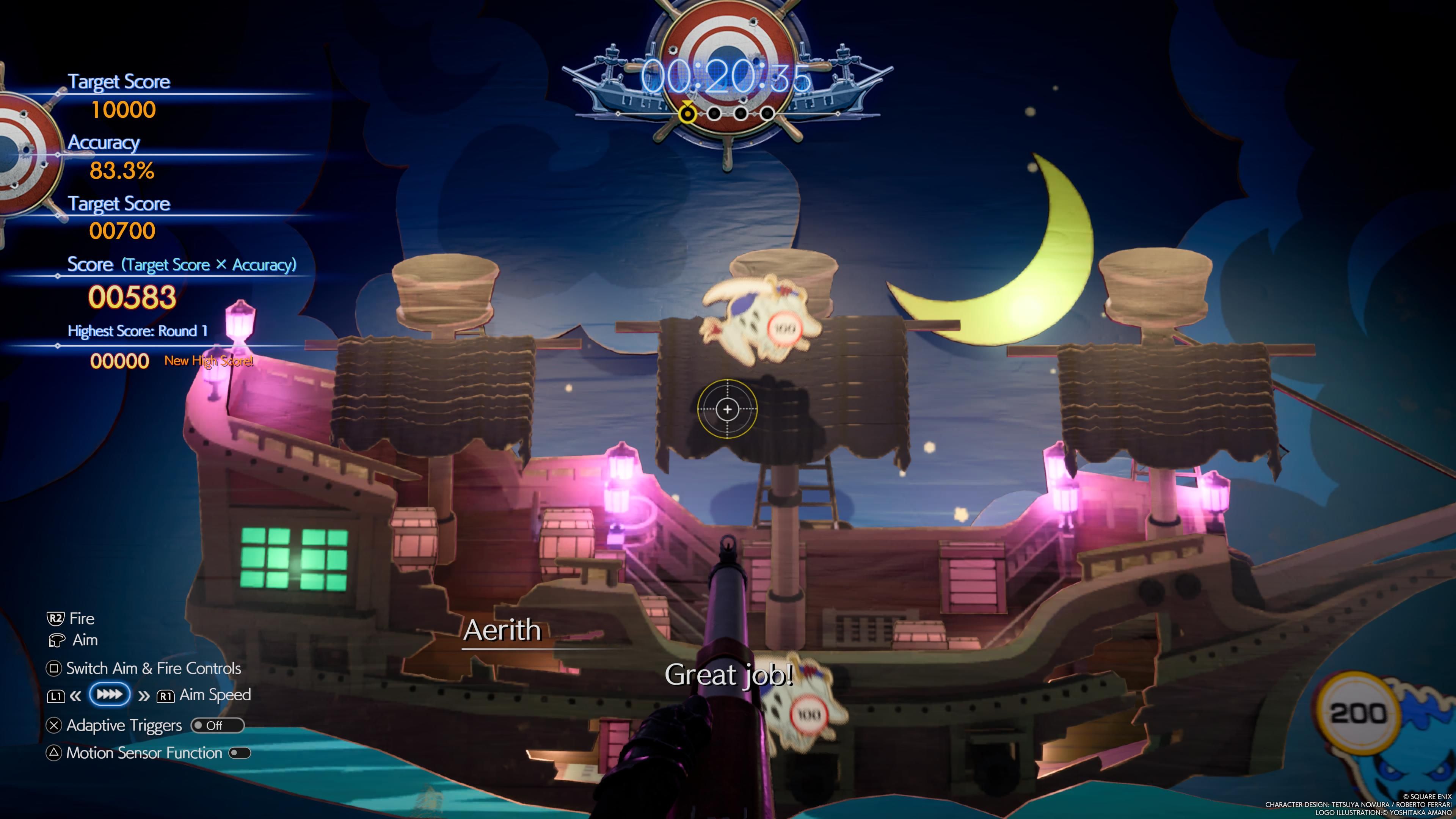 A picture of theGhost Ship stage with the Pirate's Rampage mini game - FF7 Rebirth