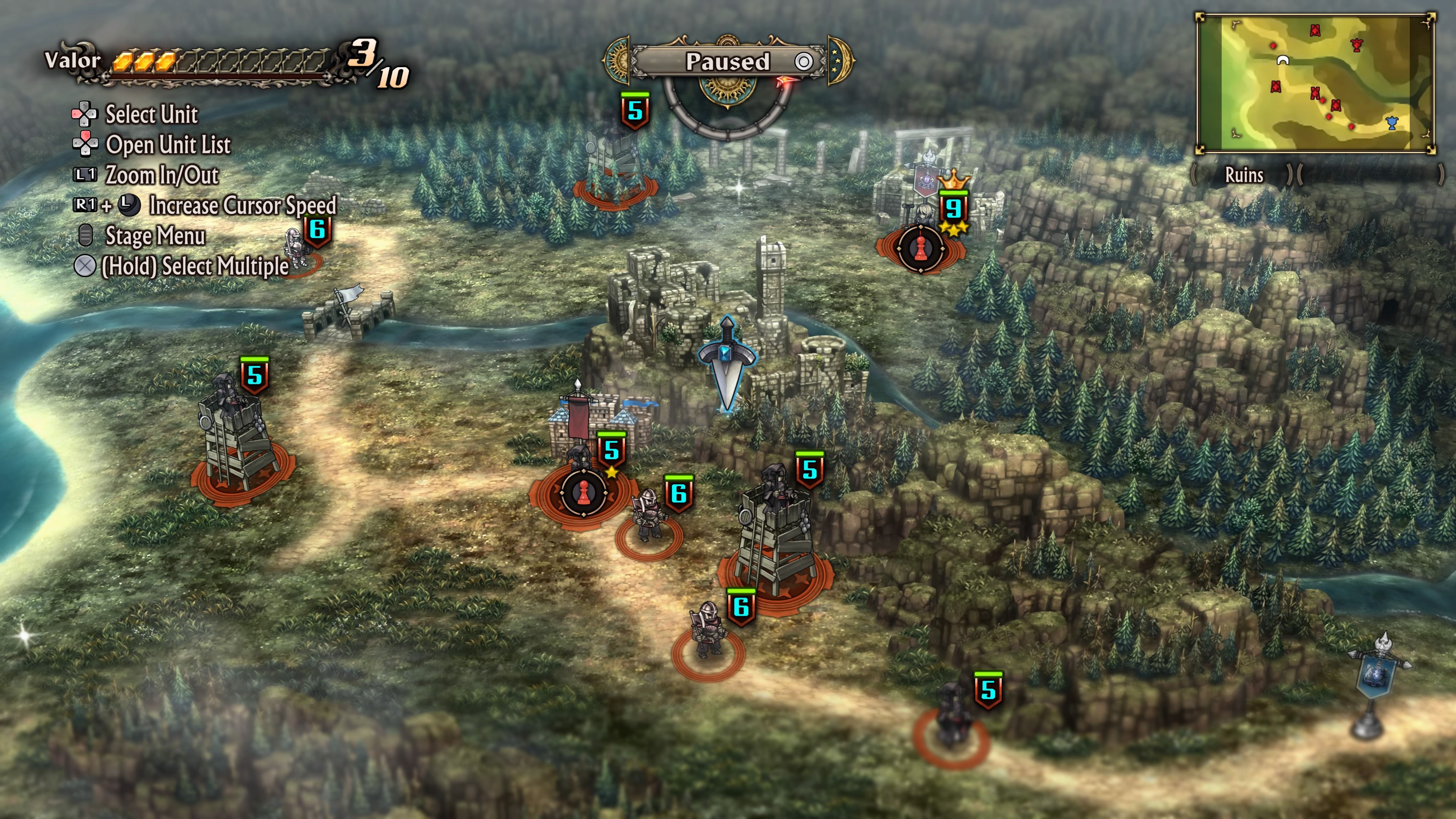 An overview of the Self-Effacing Sorcerer battlefield in Unicorn Overlord