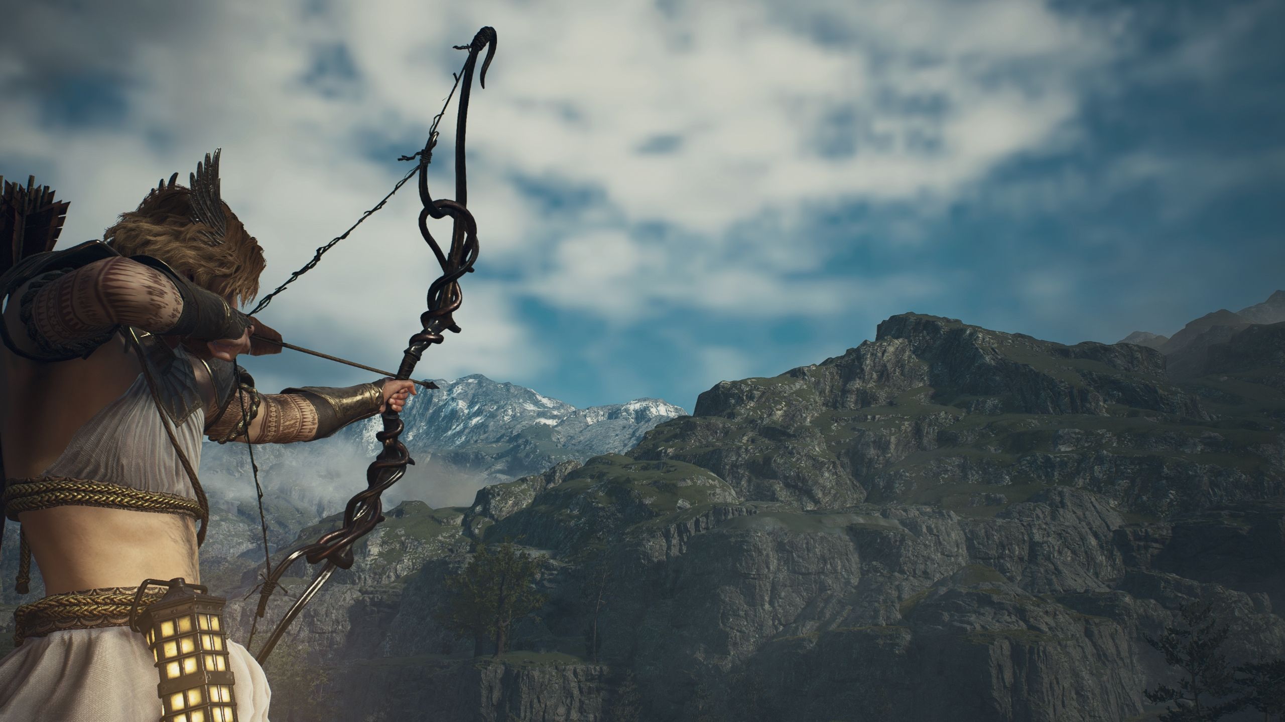 Arisen is aiming with his bow - Dragon's Dogma 2