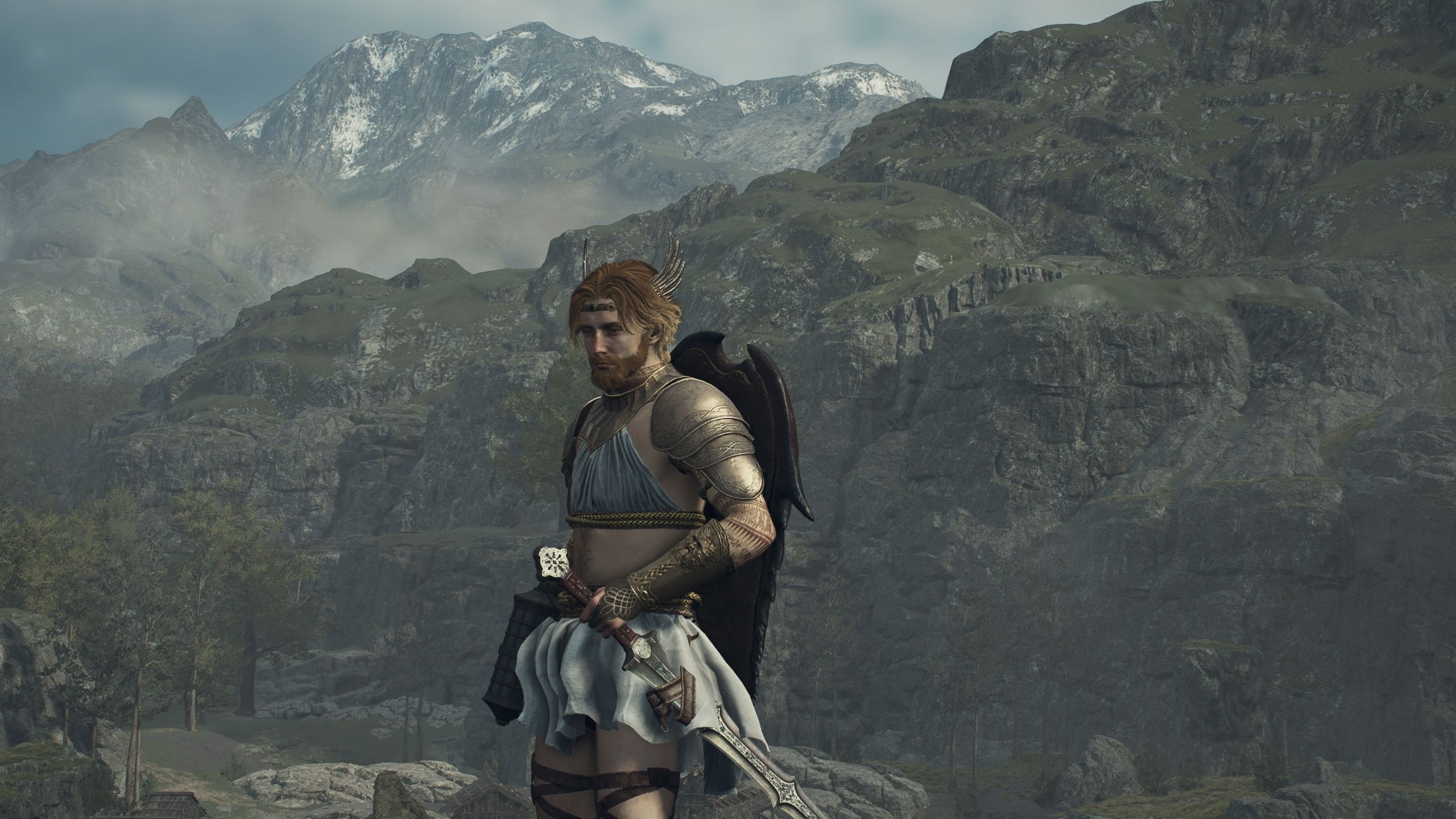Arisen is holding a sword and shield - Dragon's Dogma 2