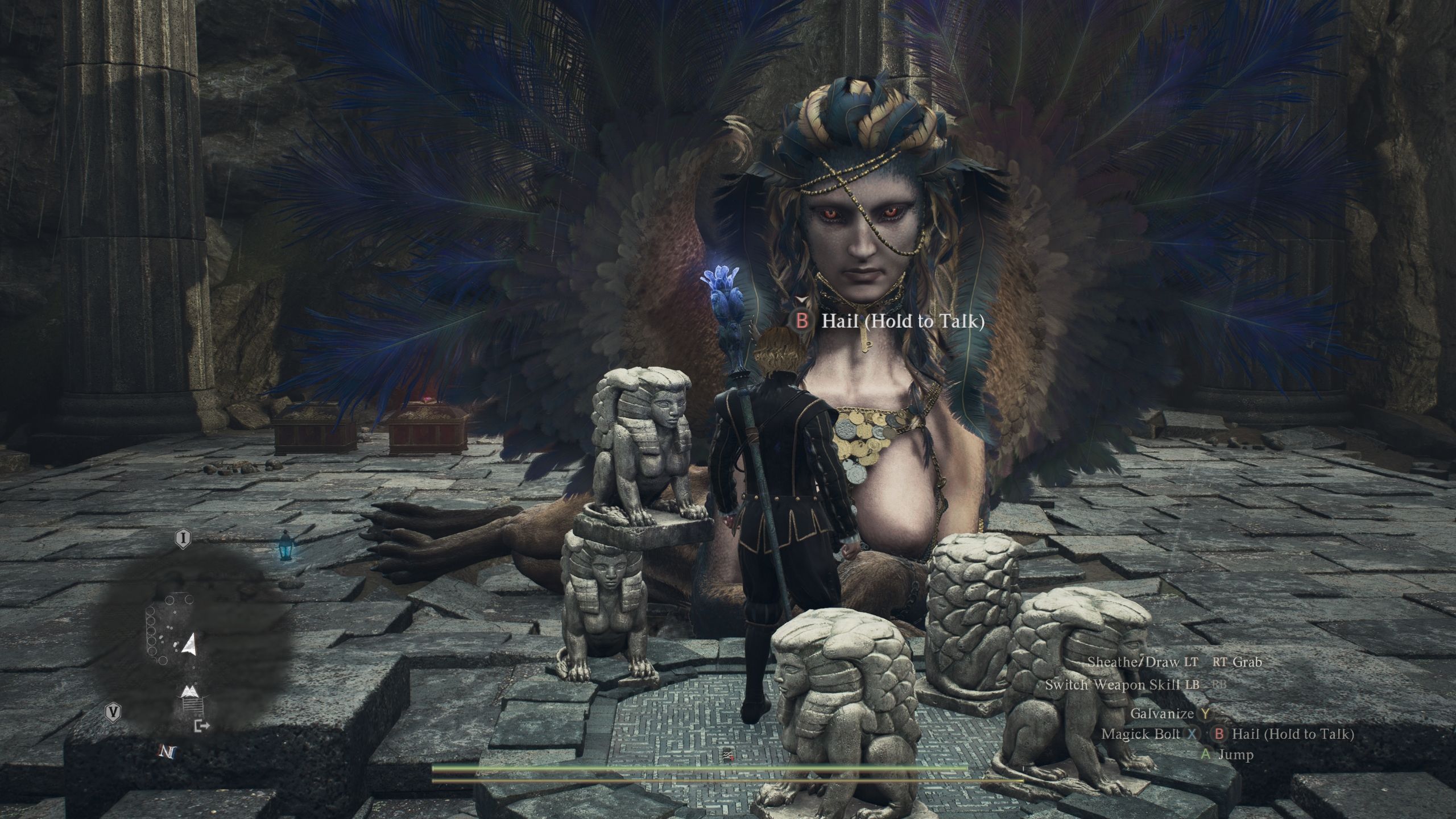 Arisen placed six sphinx statues near the Sphinx herself - Dragon's Dogma 2