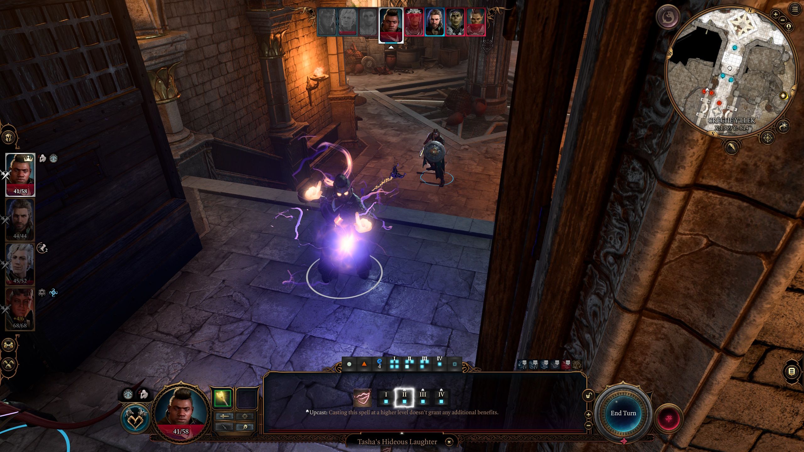Baldur's Gate 3 Enchantment Wizard Casting Tasha's Hideous Laughter