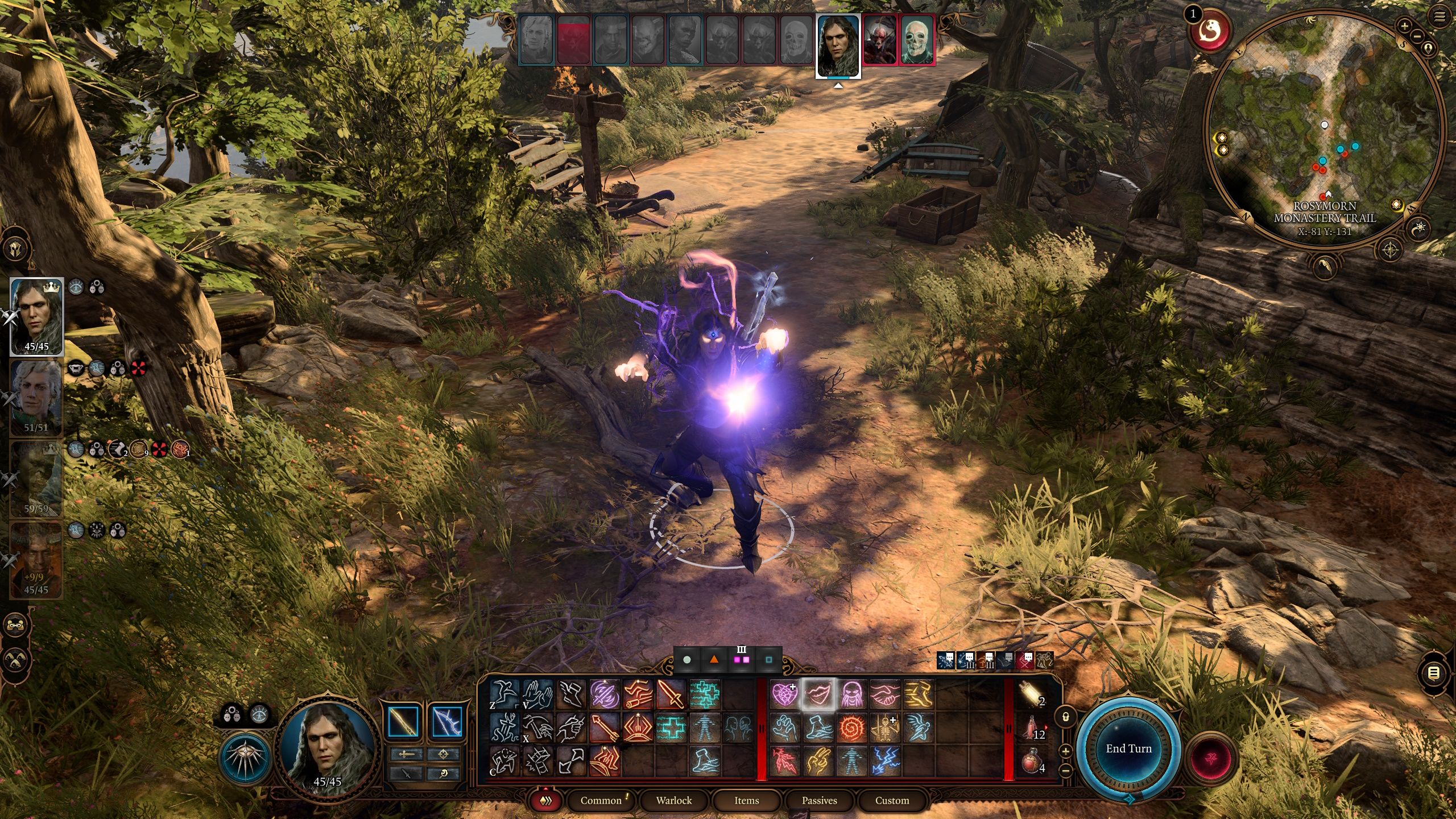 Baldur's Gate 3 Great Old Ones Warlock Casting Tasha's Hideous Laughter