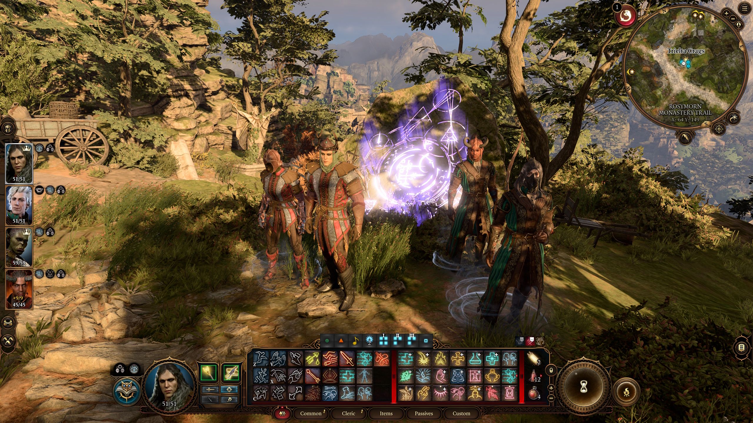 Baldur's Gate 3 Knowledge Cleric and Team