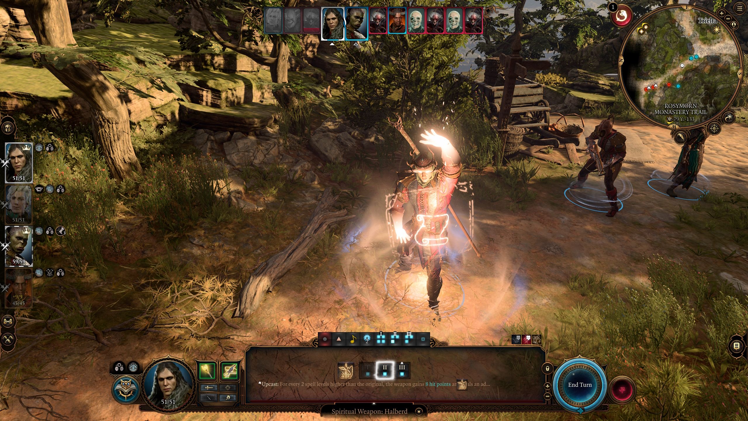Baldur's Gate 3 Knowledge Cleric Casting Spiritual Weapon