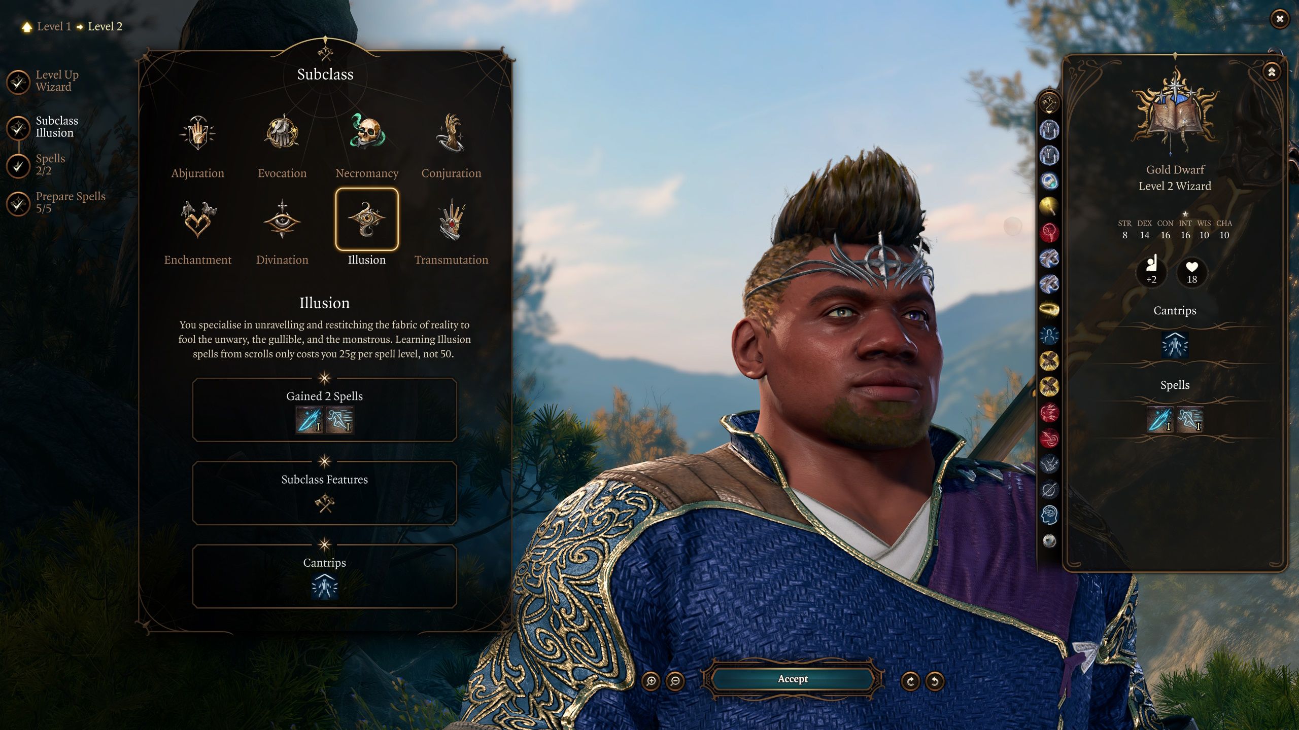 Baldur's Gate 3 School of Illusion Wizard