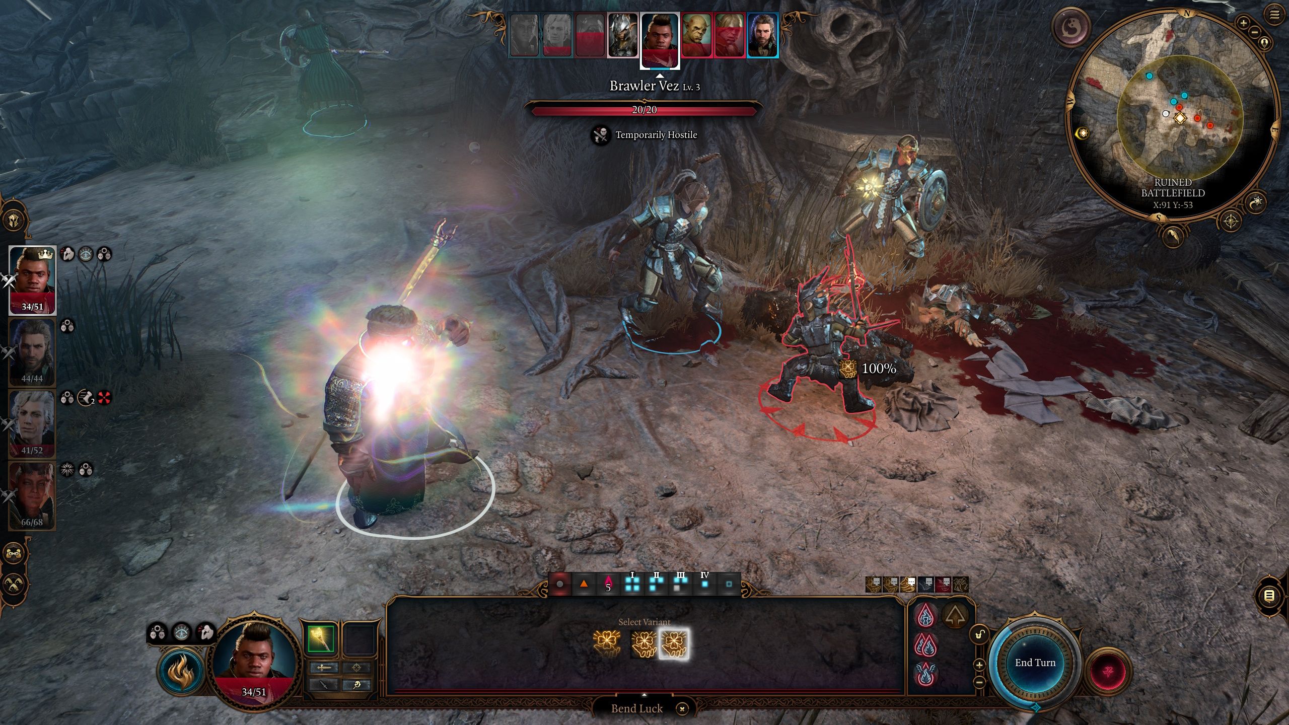 Baldur's Gate 3 Wild Magic Sorcerer Bend Luck