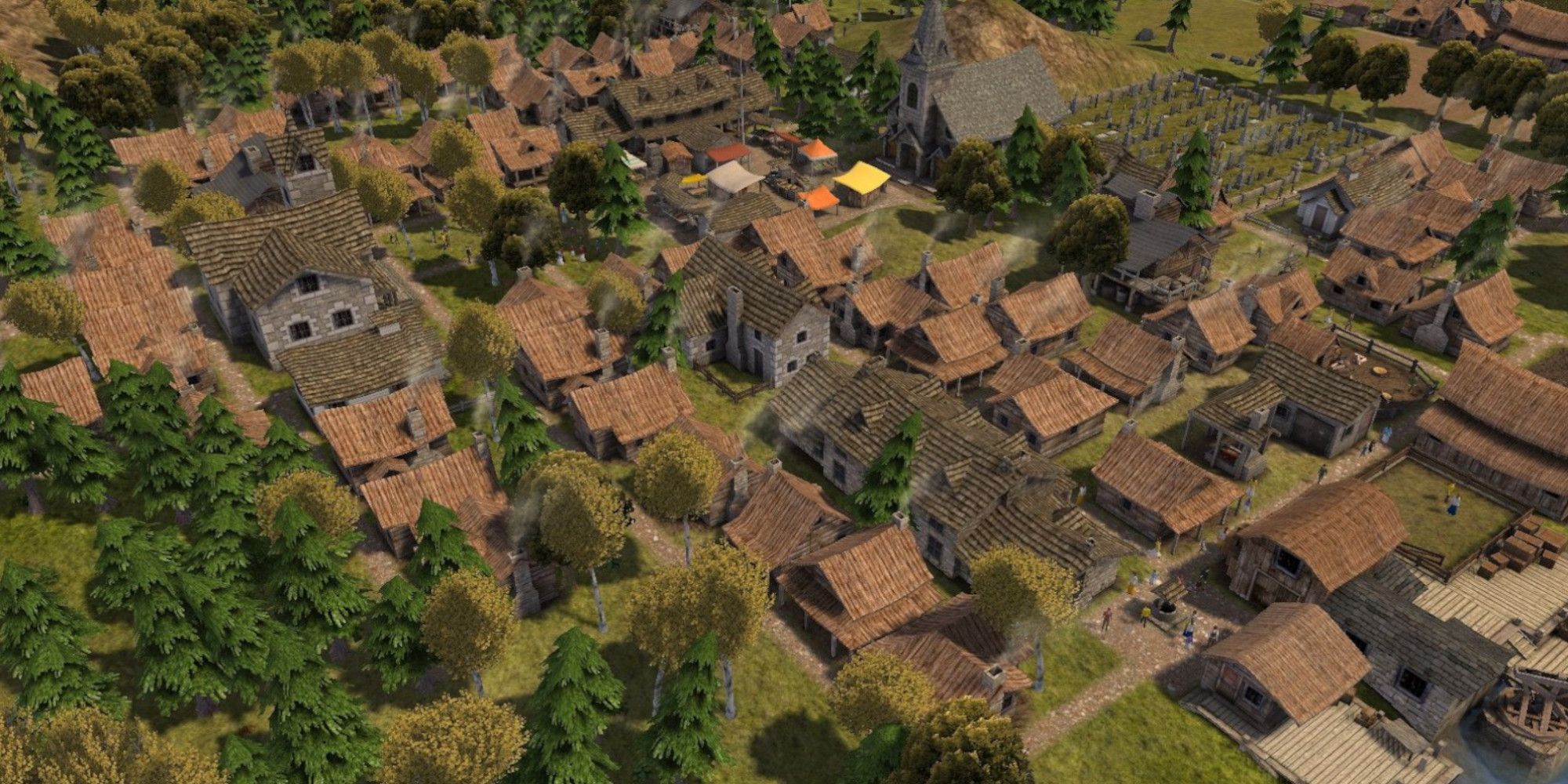 A developed city in Banished 