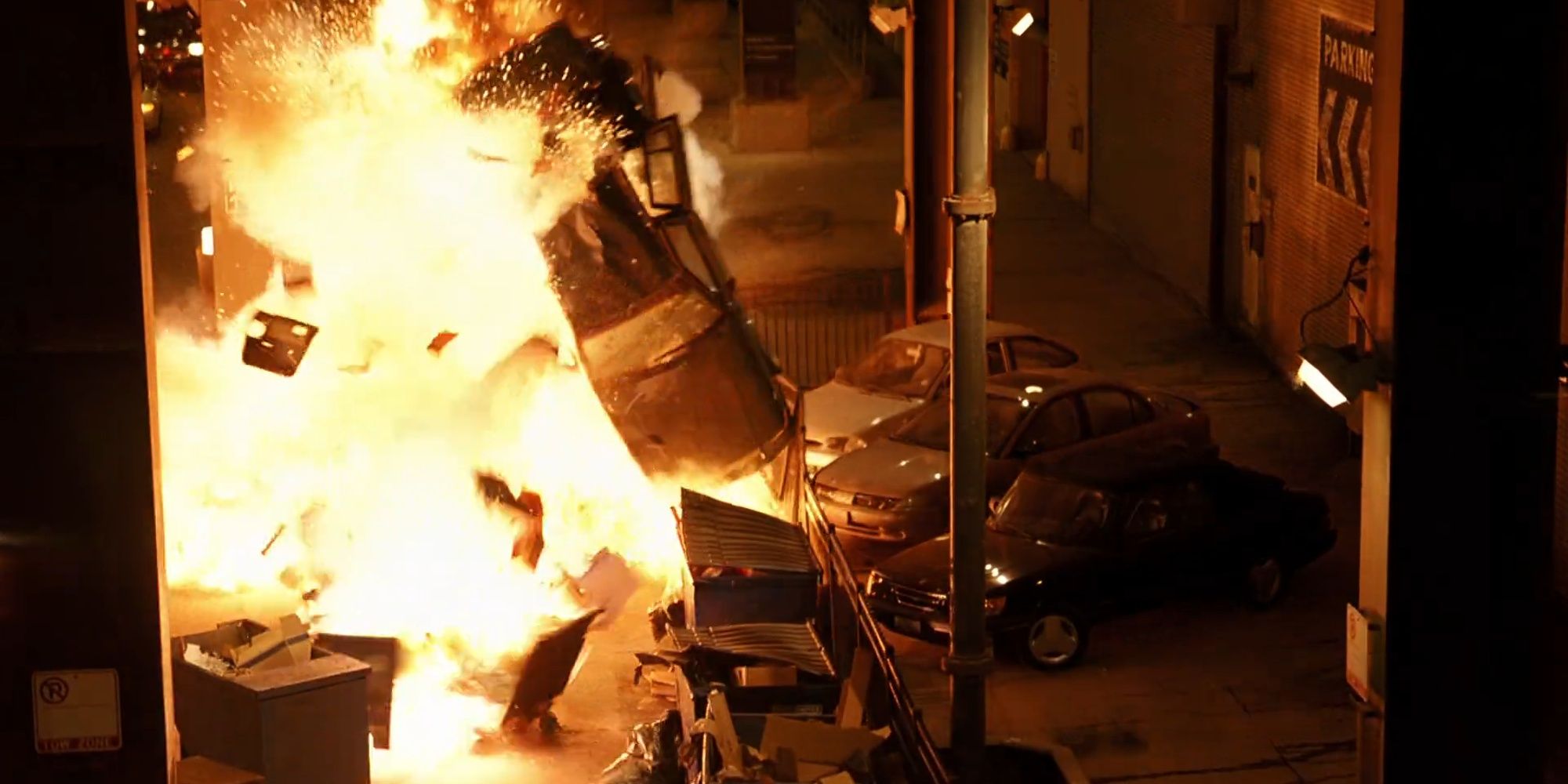 The Dark Knight: The Exploding Remains Of Cars