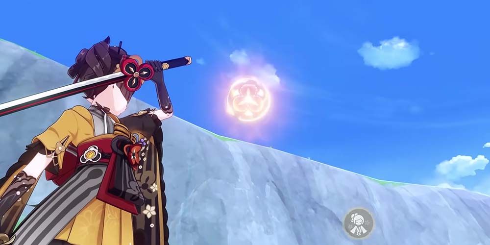 Chiori aiming her Elemental Skill - Genshin Impact