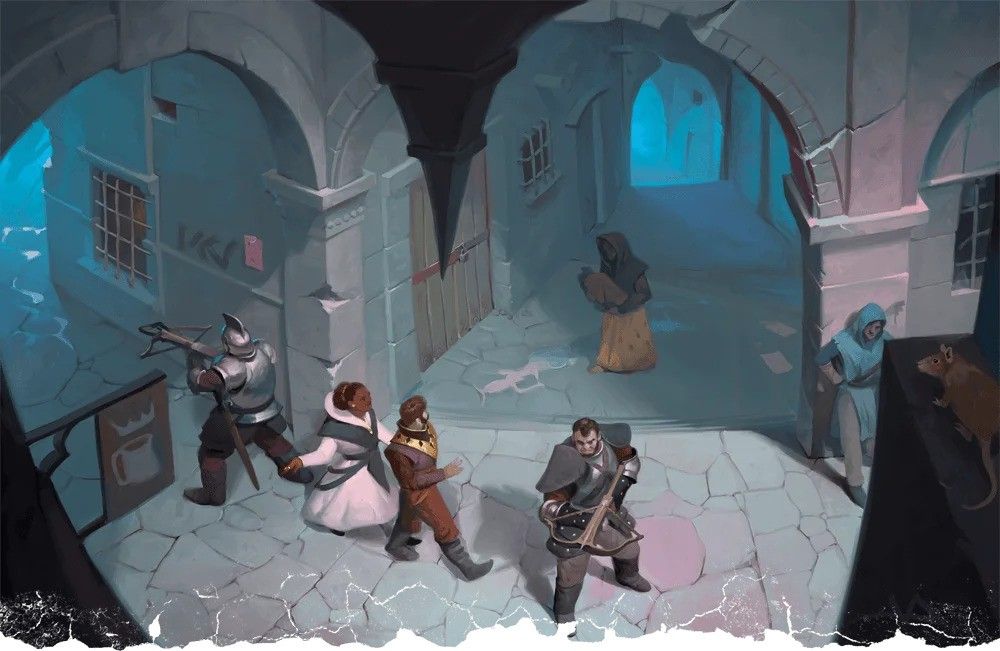 Flaming Fist members patrol the streets of Baldur's Gate, searching for criminals