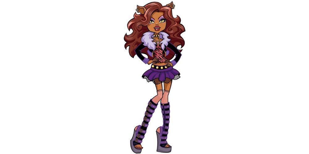 Clawdeen Wolf Standing With Hands On Hips In Purple Dress and Purple Boots