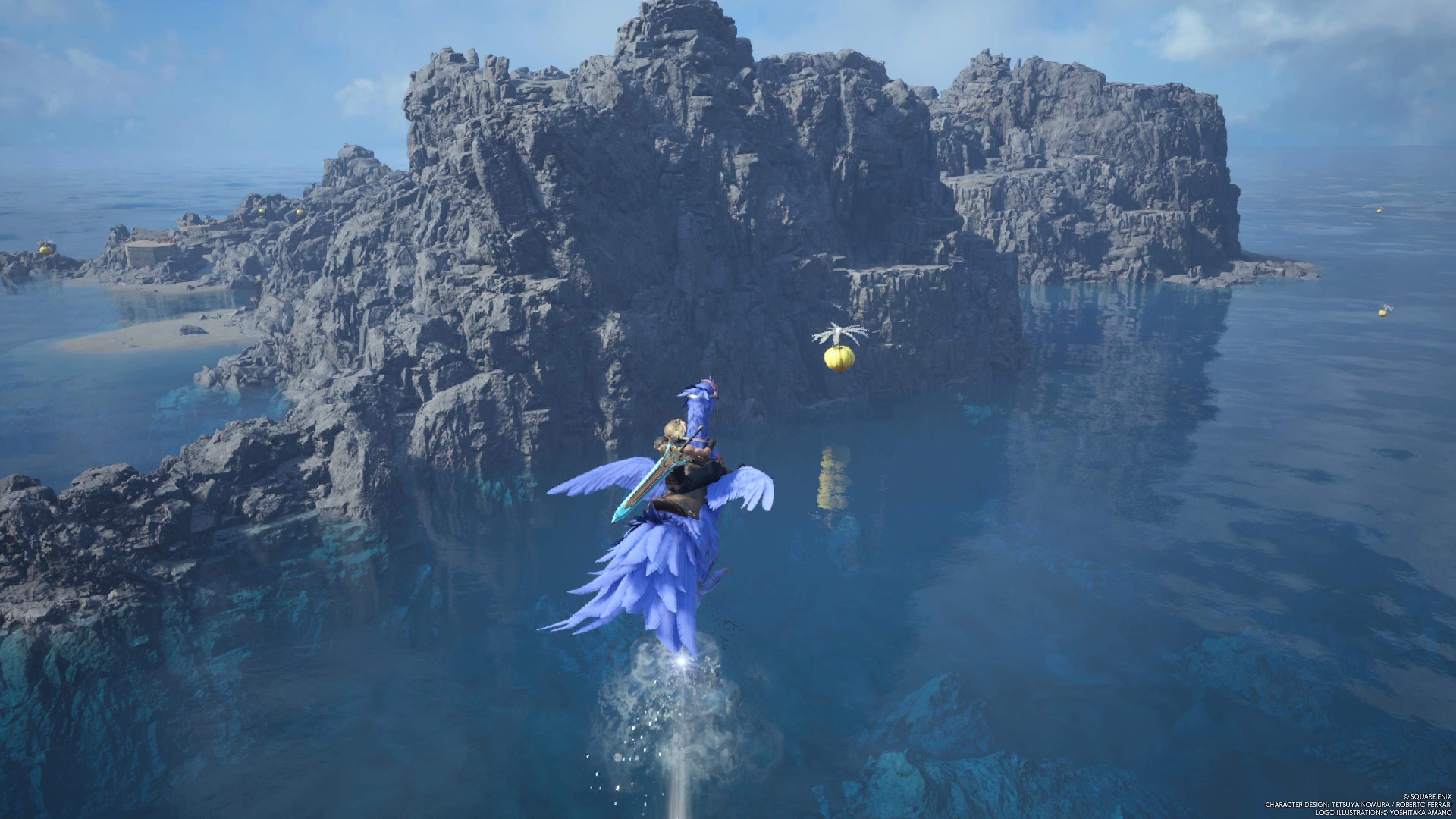 Cloud is flying with his Chocobo to catch a Chocograss - FF7 Rebirth
