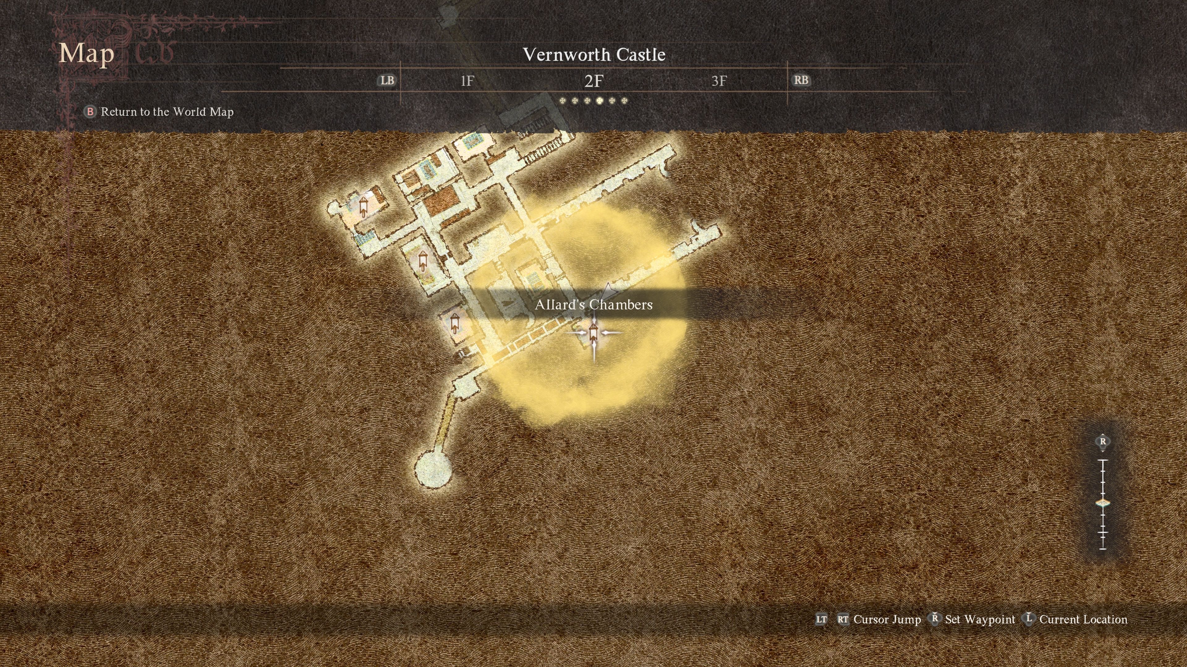 Allard's Chambers the 2F of Vernworth Castle during An Unsettling Encounter in Dragon's Dogma 2.