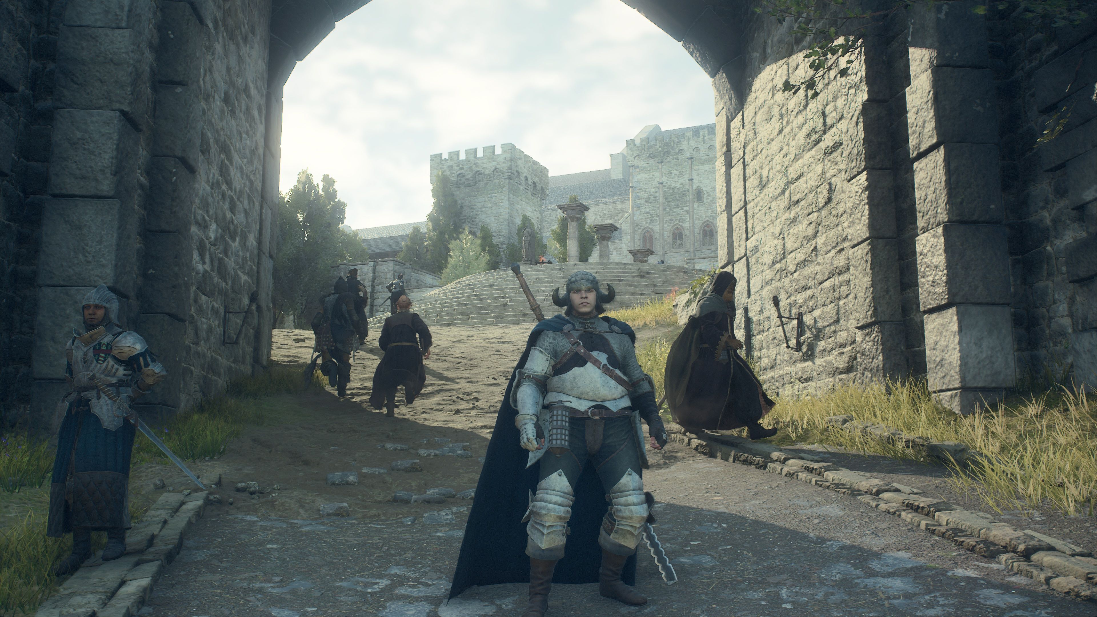 The Arisen At Vernworth Castle Entrance in Dragon's Dogma 2.