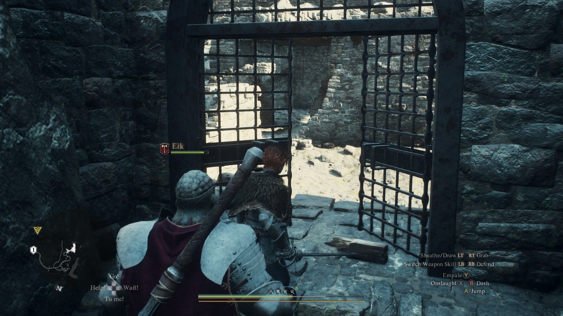 Opening an iron gate from behind in Dragon's Dogma 2