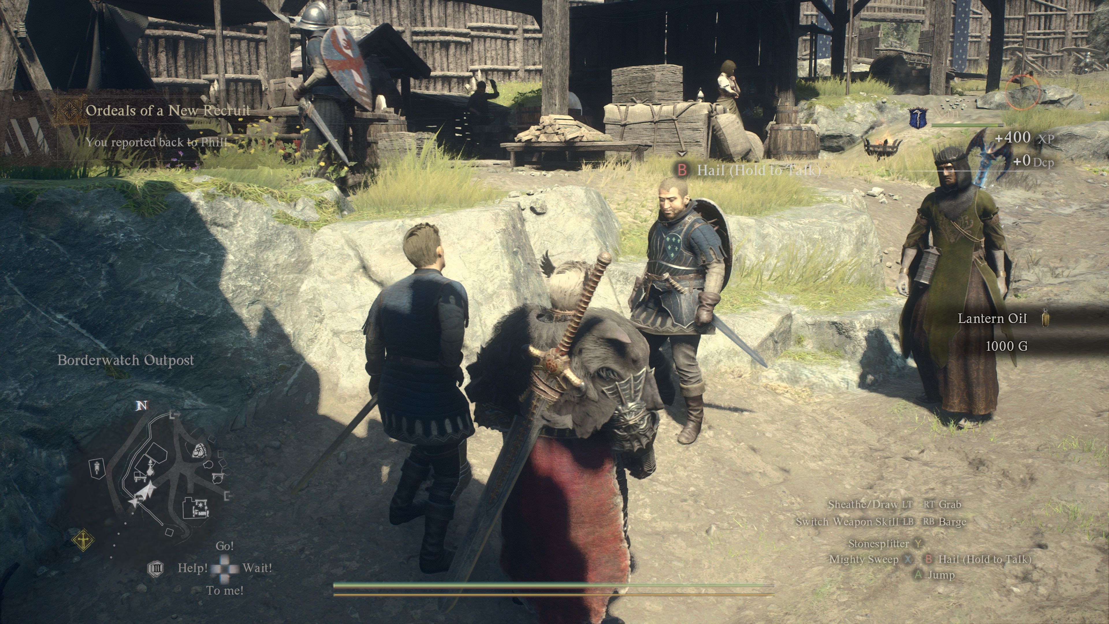 The Arisen receives his Ordeals of a New Recruit Reward from Accardo's friends in Dragon's Dogma 2.