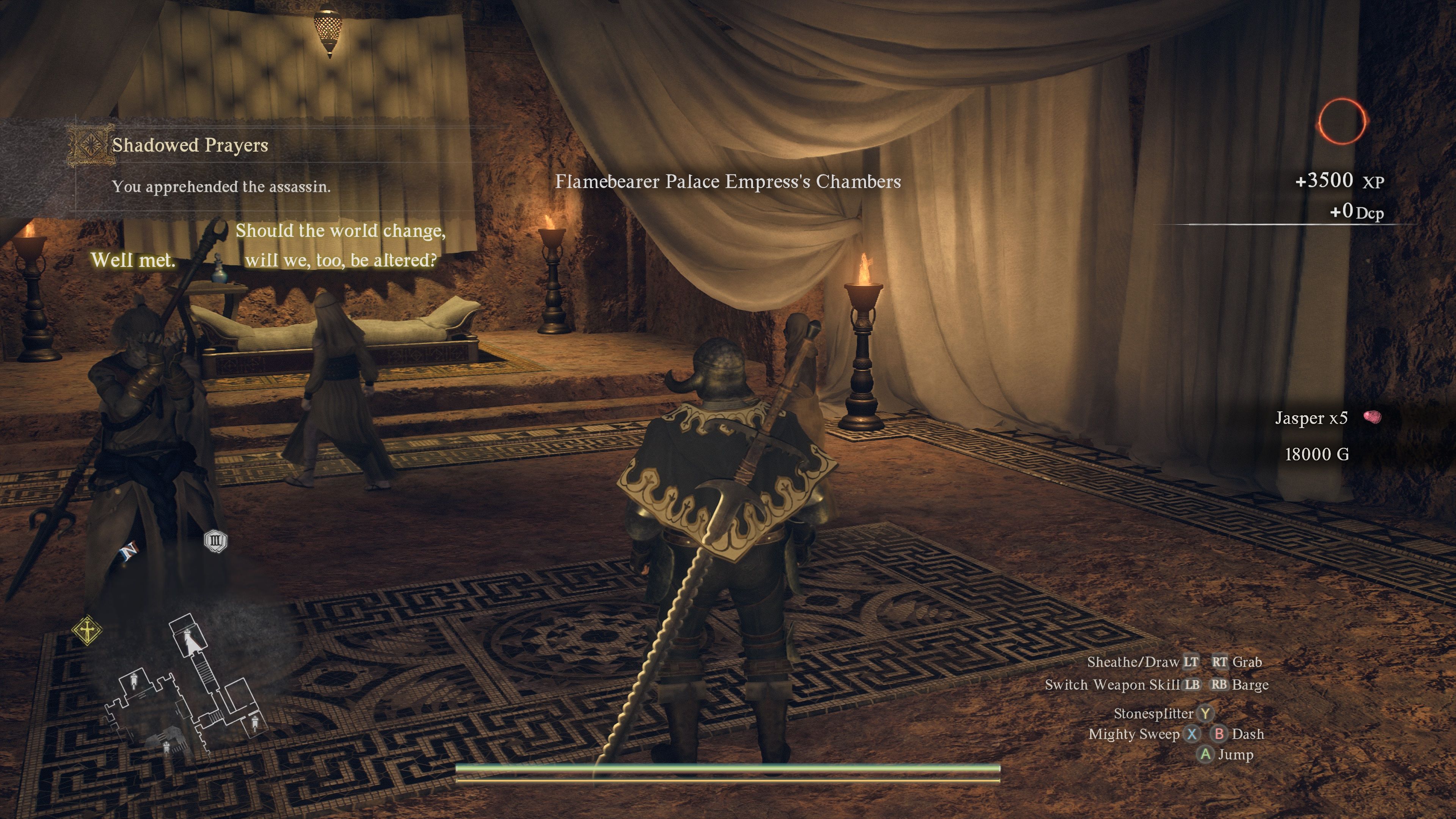 The Arisen receives their Shadowed Prayers Reward in Dragon's Dogma 2.