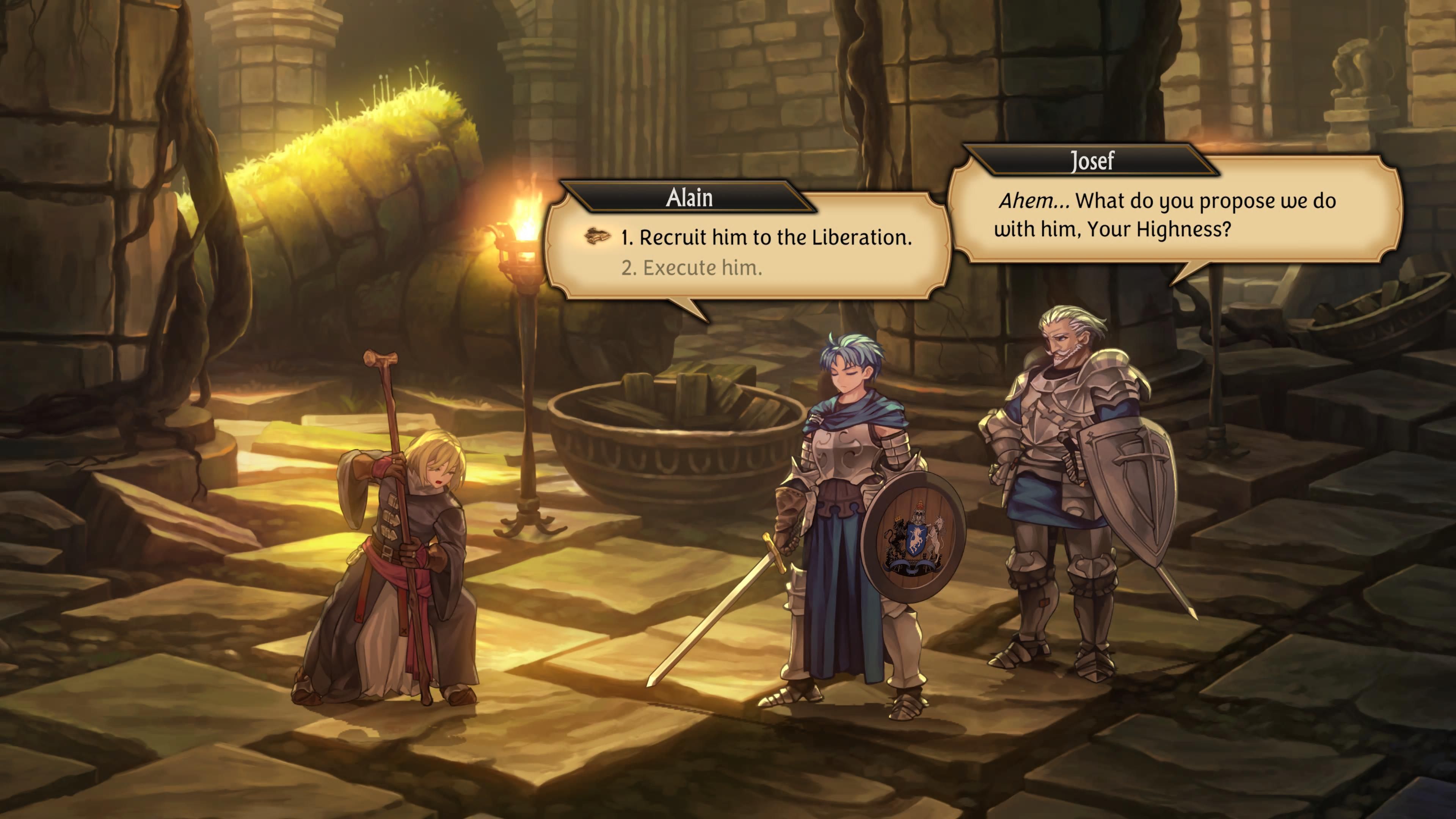 Deciding whether or not to recruit Auch in Unicorn Overlord