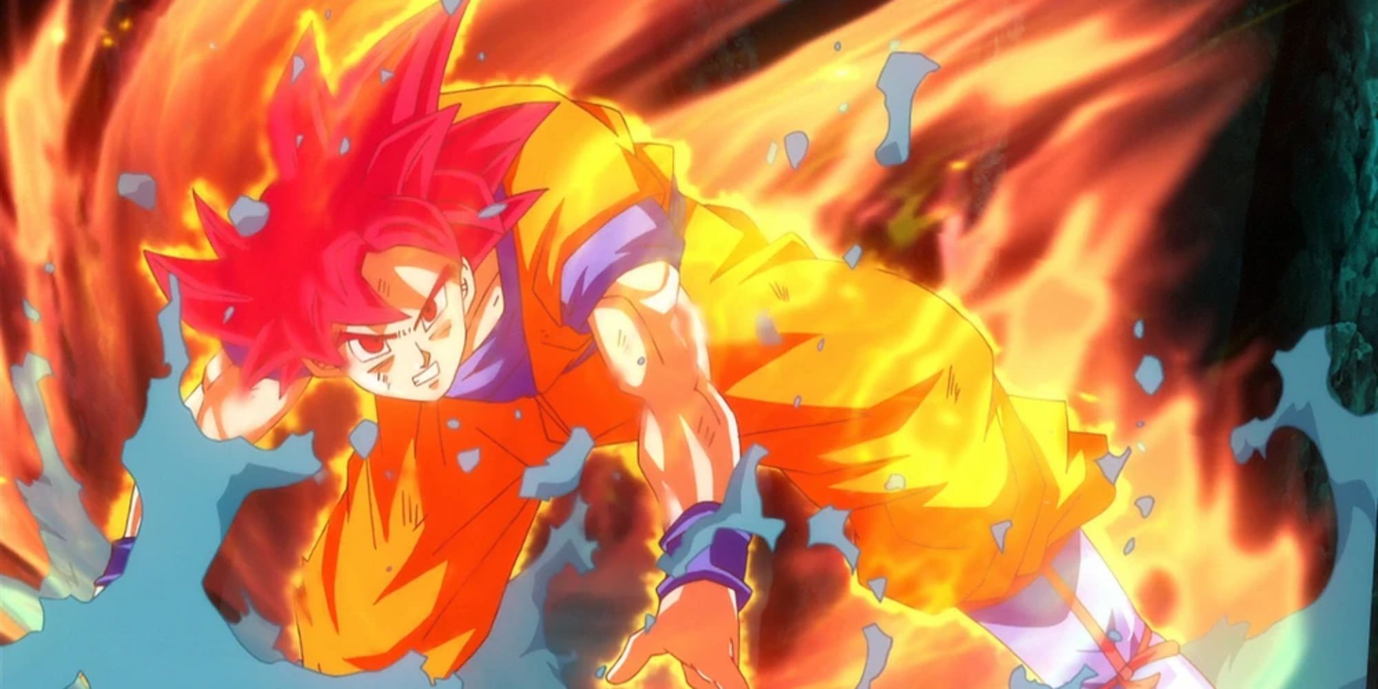 Dragon Ball Battle Of Gods Shot Of Super Saiyan God Powered Up