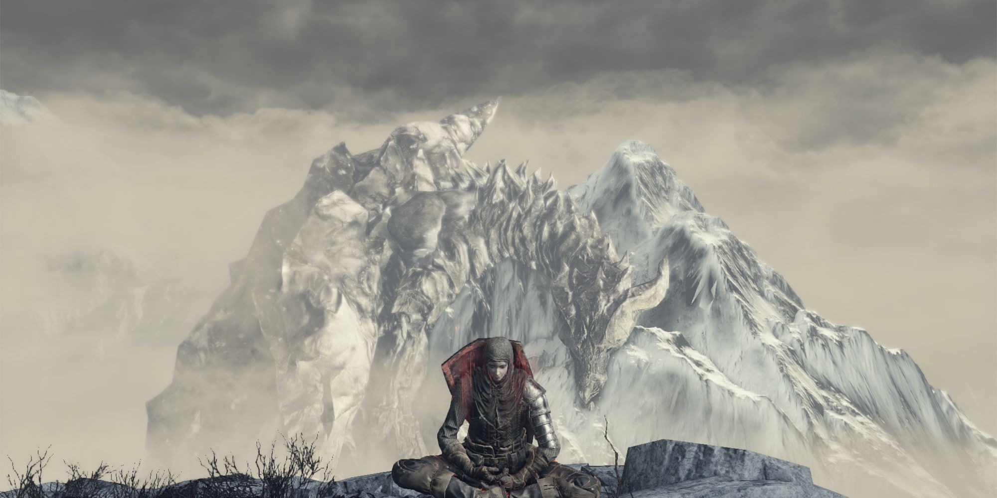 character sitting in front of the mother dragon of archdragon peak