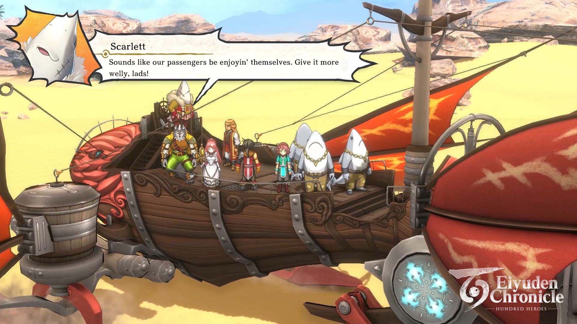 Eiyuden Chronicle, Shark people on a flying boat