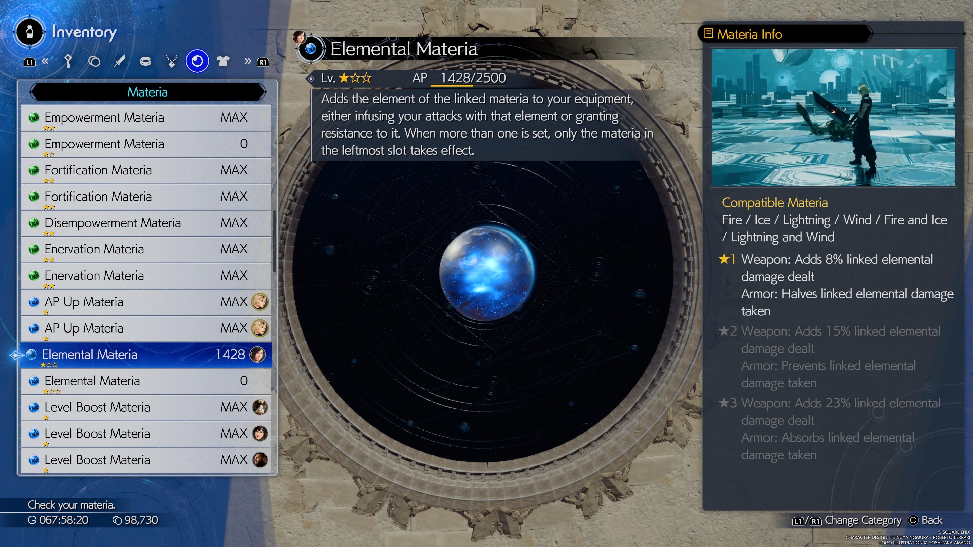 Elemental Materia effect explained - FF7 Rebirth