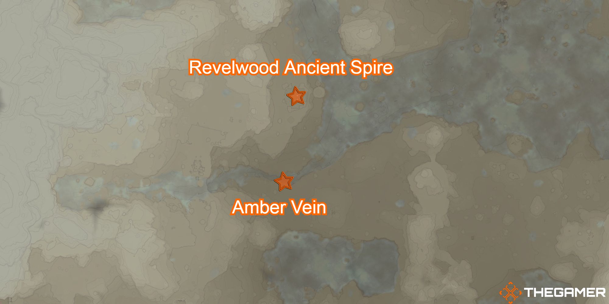 enshrouded revelwood spire and amber vein marked on map