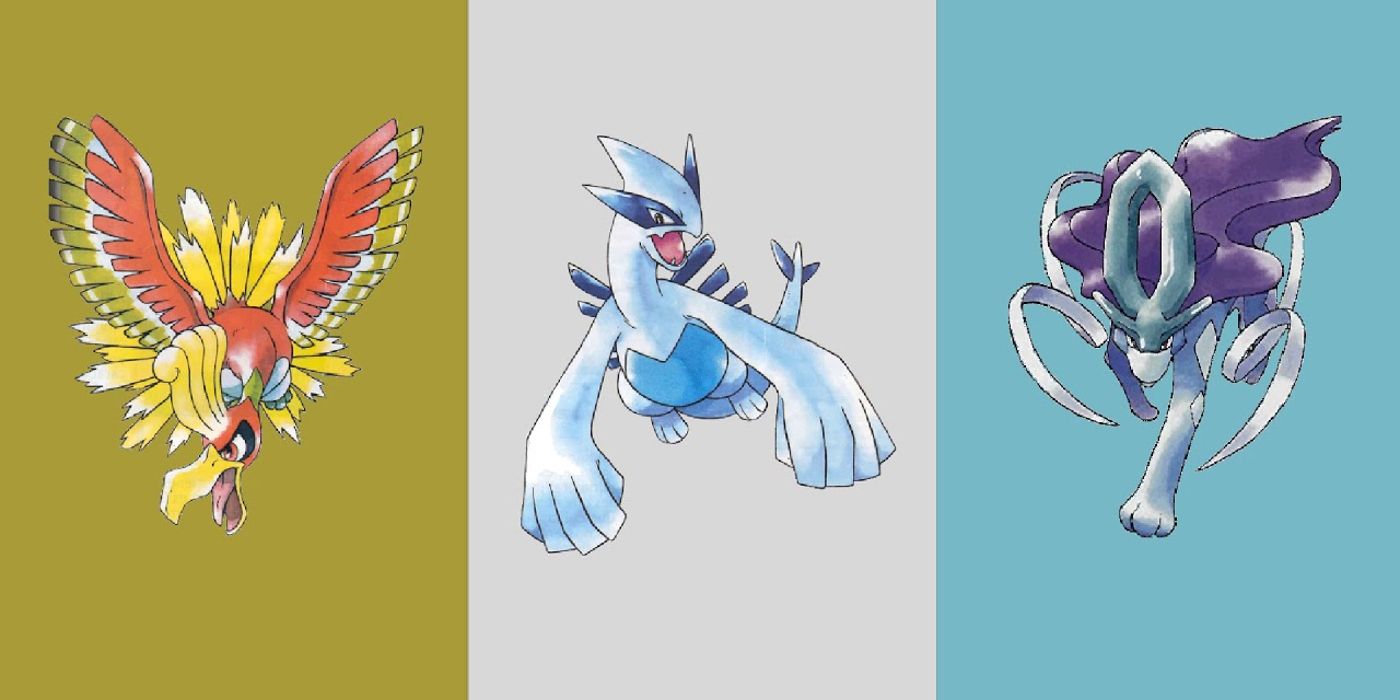 Split Image of Ho-Oh, Lugia, & Suicune