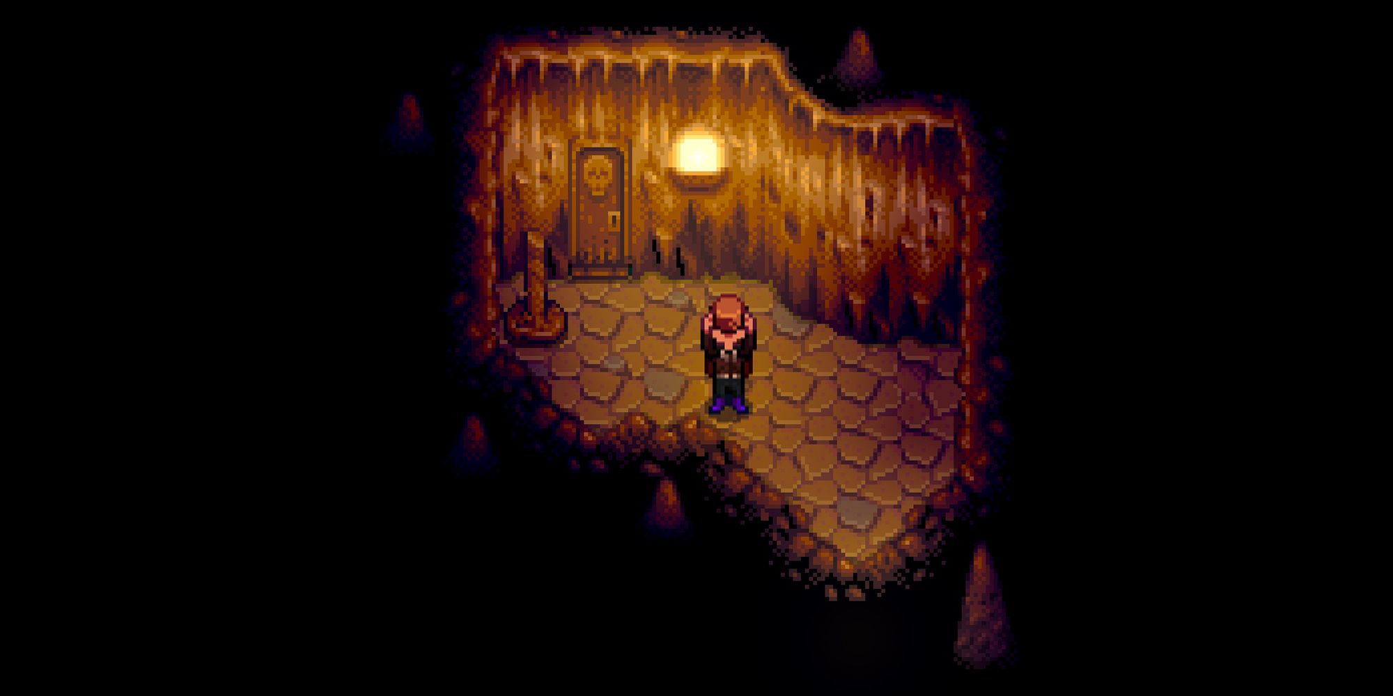 Farmer Drinking Coffee In The Skull Cavern