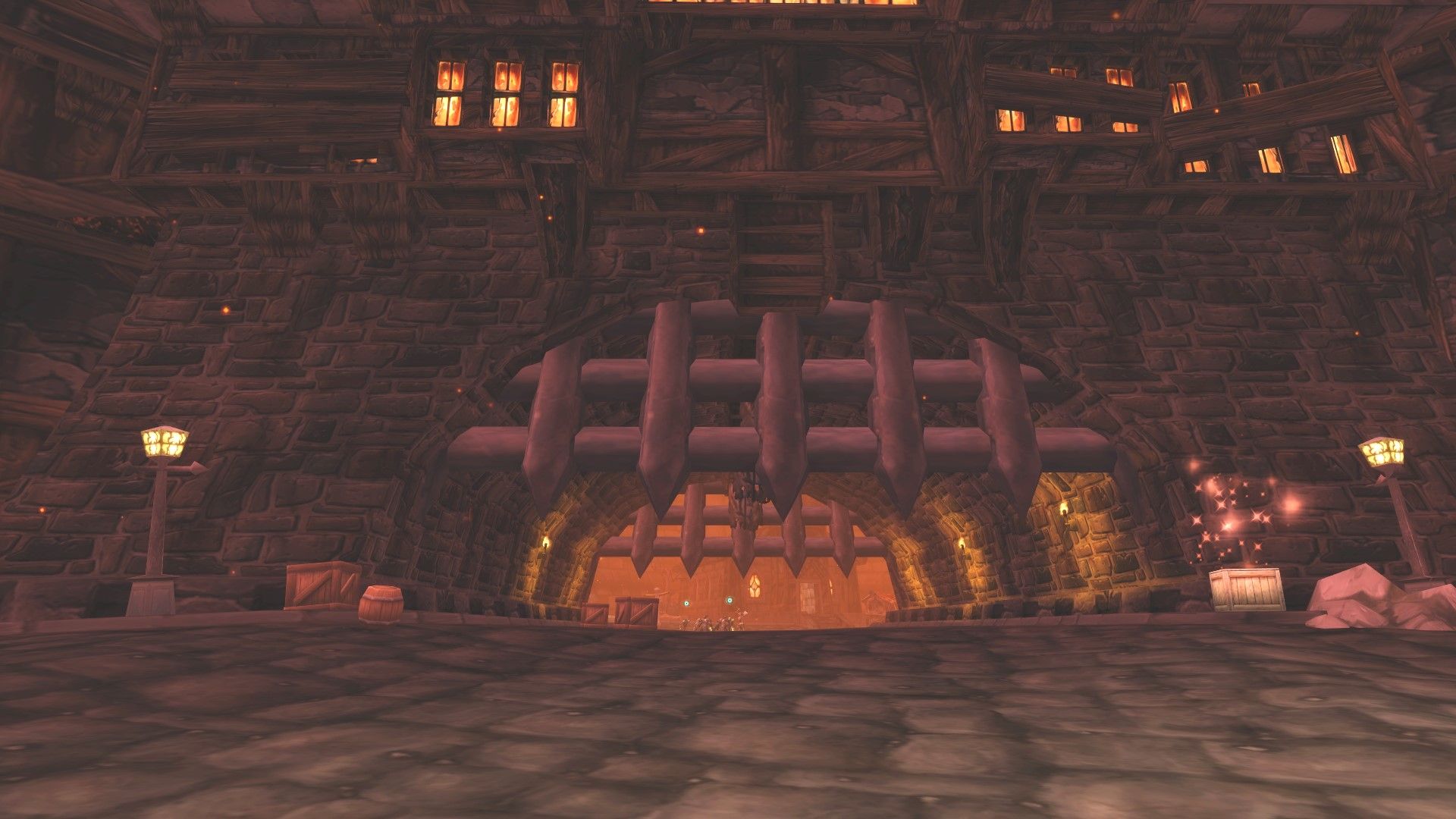 The open Festival Lane Gate within the dungeon of Stratholme