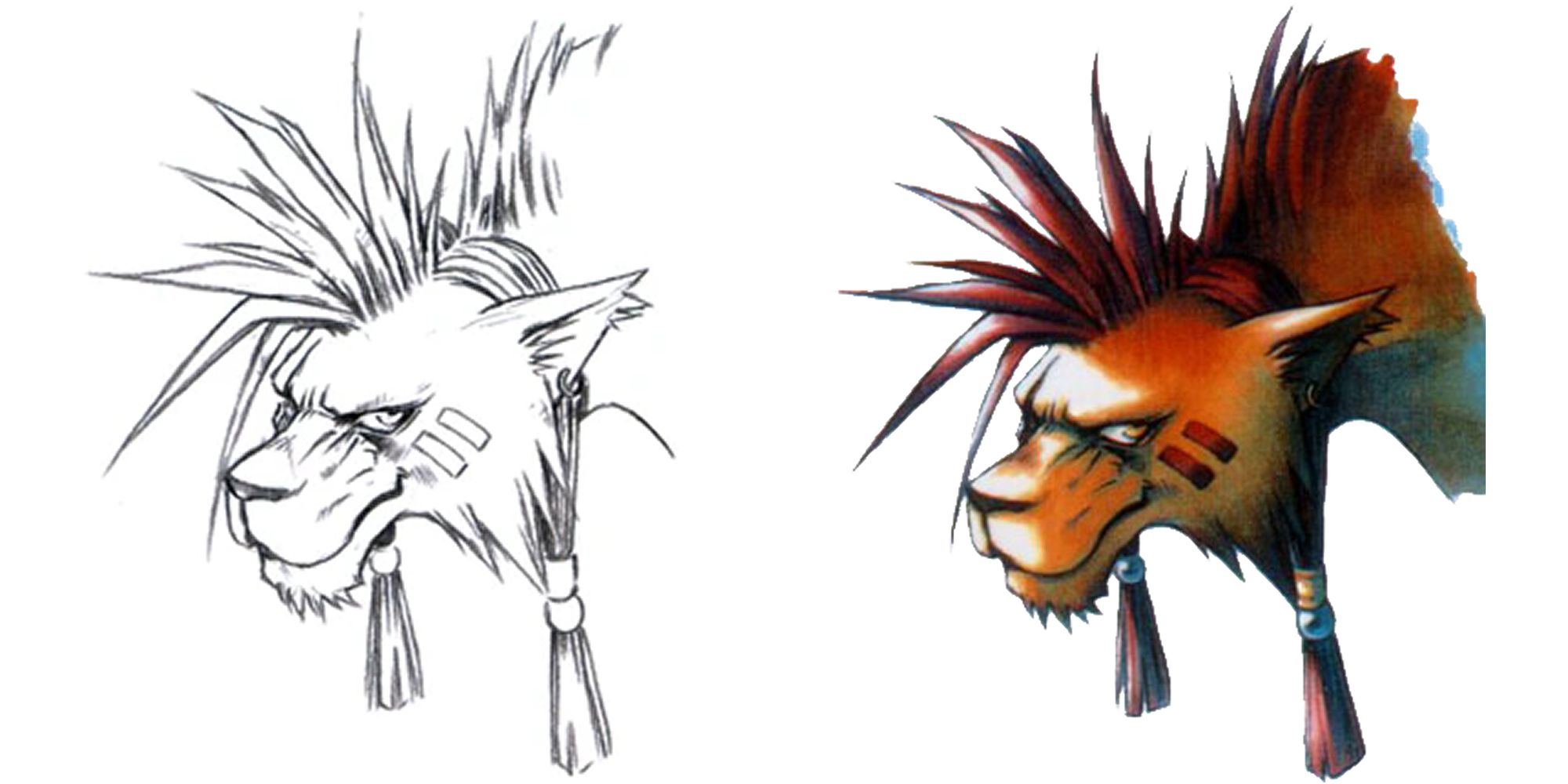 Final Fantasy 7 Concept Art Headshots For Red XIII
