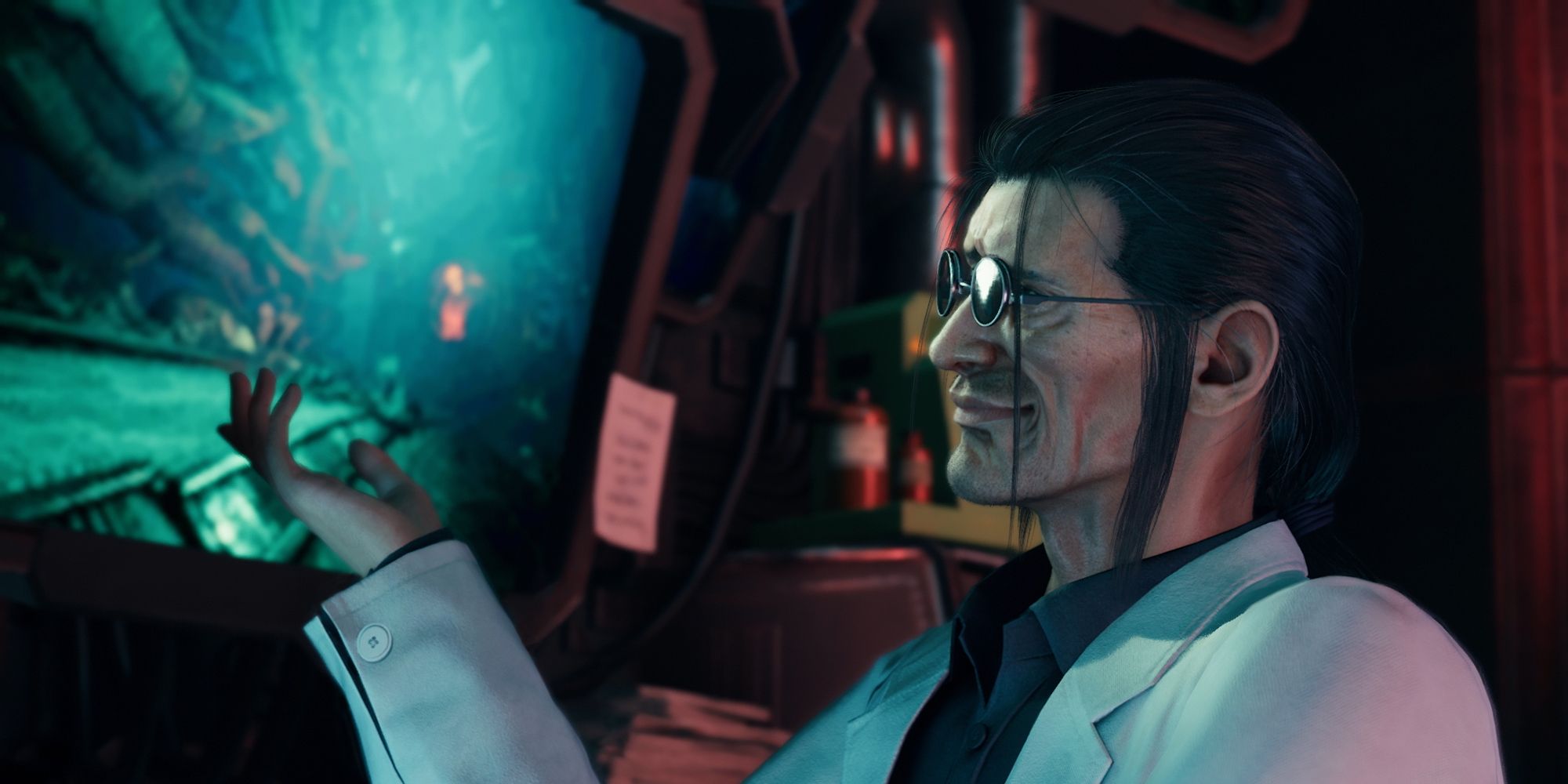 Final Fantasy 7 Professor Hojo Observing A Monitor