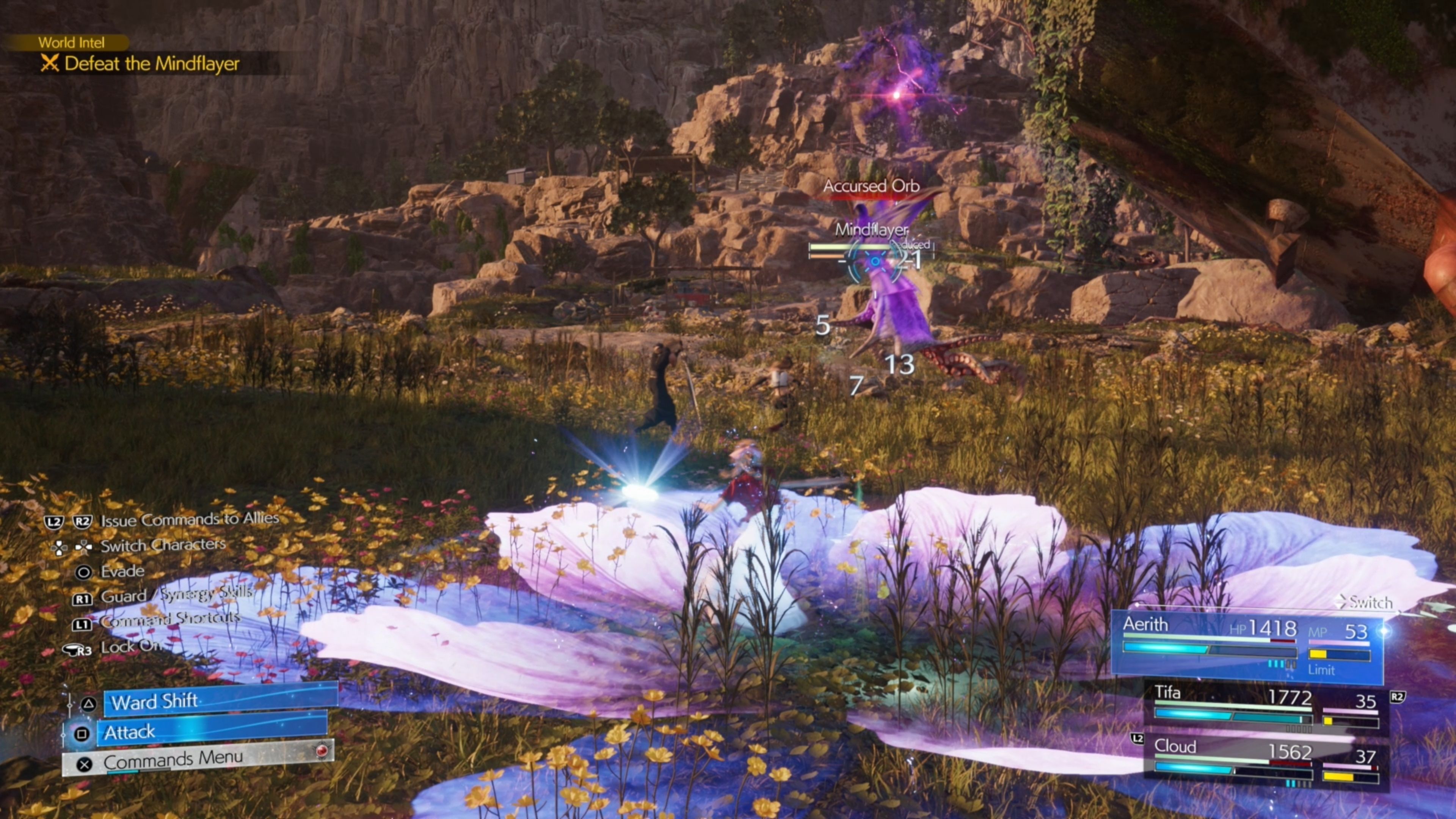 Final-Fantasy-7-Rebirth-The-Whisperer-In-The-Darkness-Mindflayer-Combat-Accursed-Orb