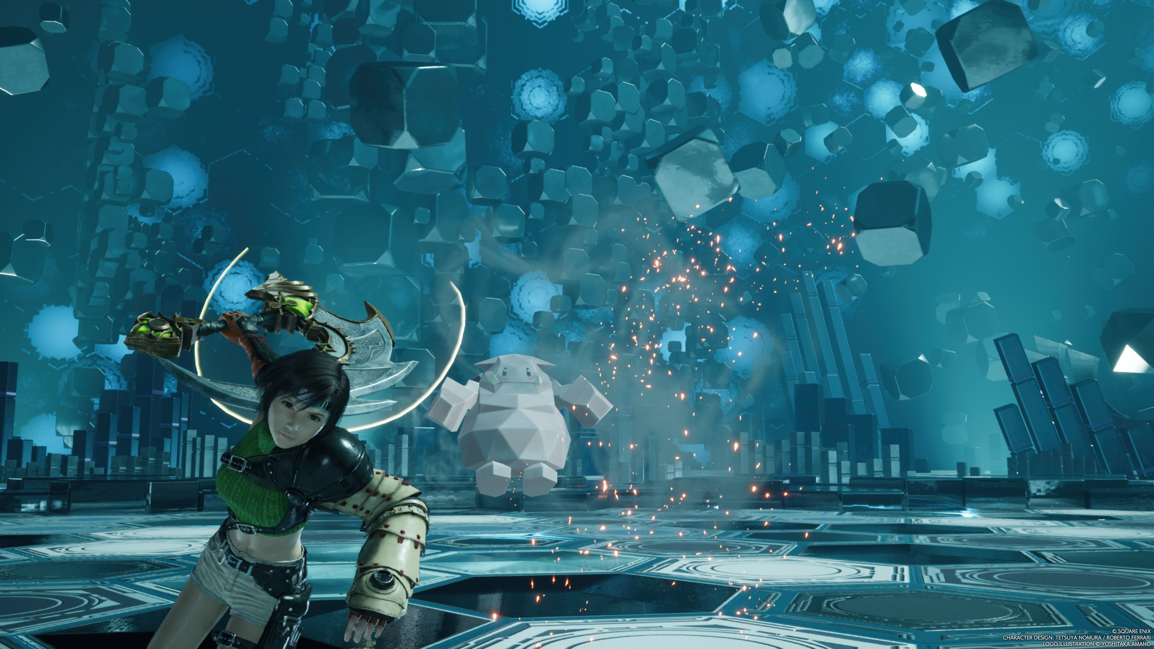 FINAL FANTASY VII REBIRTH Yuffie Using Ninja Bazooka With Cait Sith