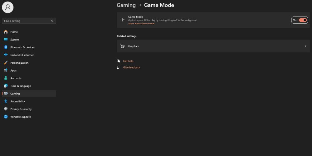 Game Mode Settings Windows Optmizing For Gaming