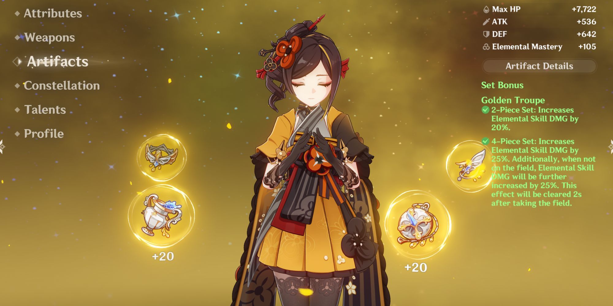 Genshin Impact Chiori Artifact Screen