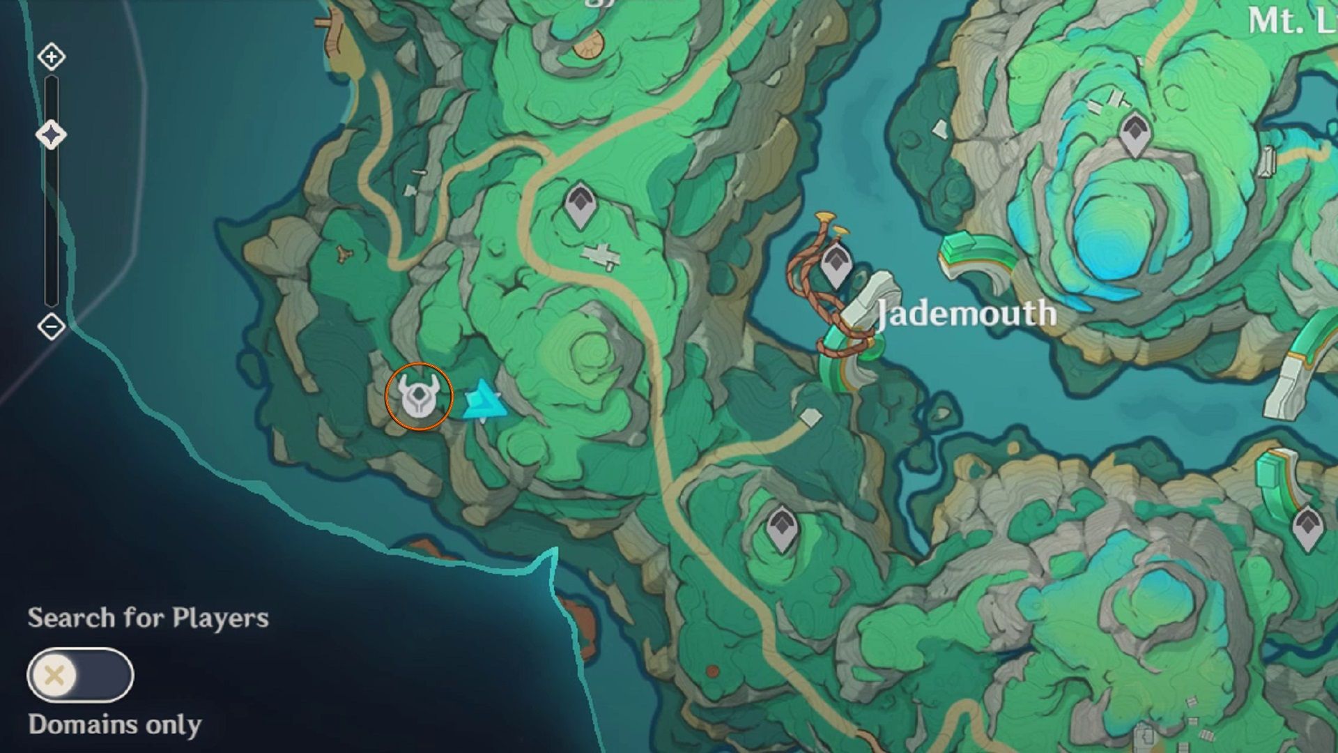 World Map showing the location of a puzzle in Genshin Impact