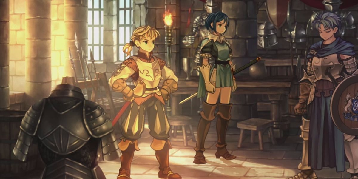 Gilbert standing alongside Leah while in a meeting with Alain in Unicorn Overlors