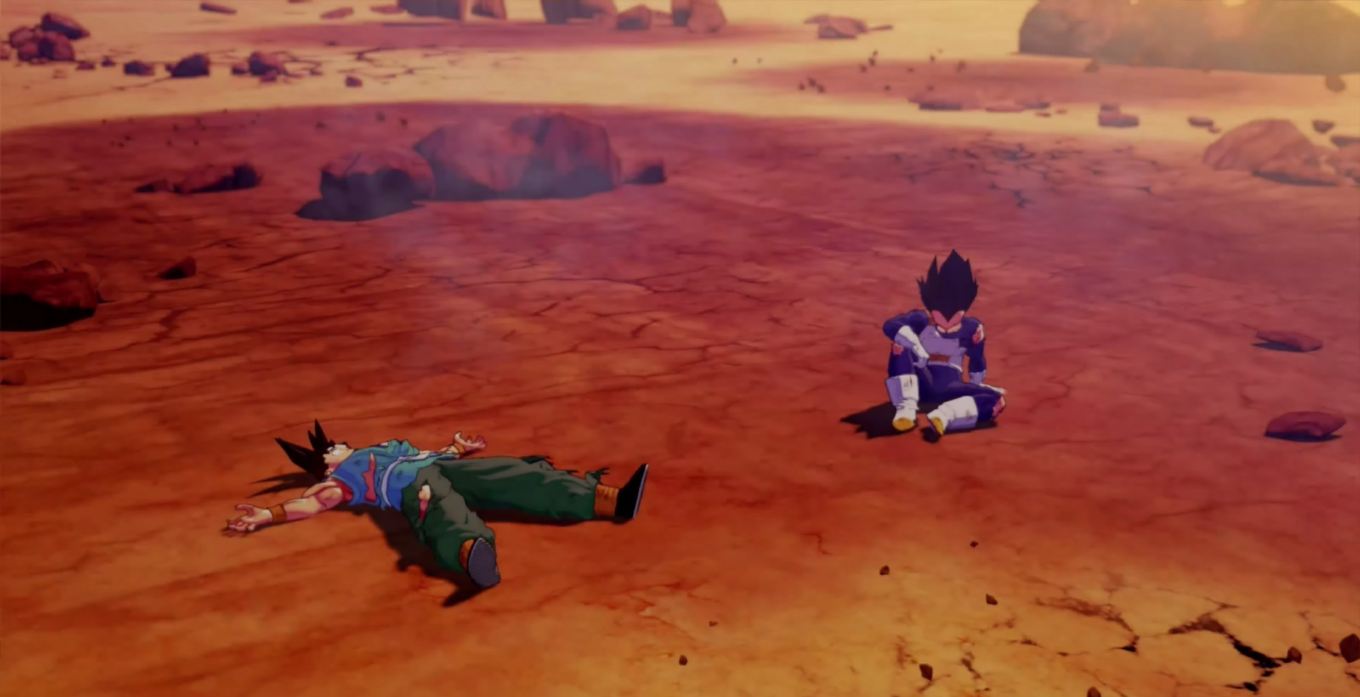 The end of Goku and Vegeta's fight in Dragon Ball Z: Kakarot.