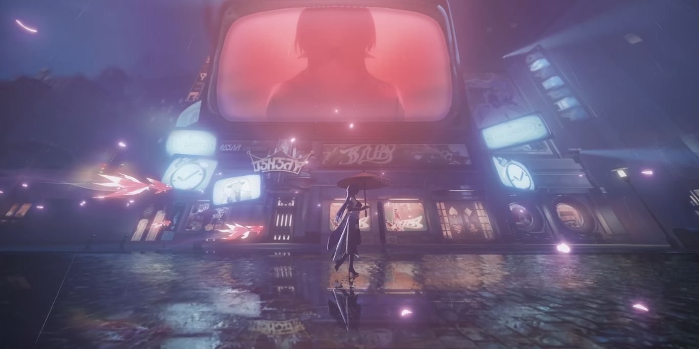 Honkai Star Rail Acheron Walking In Cool Street