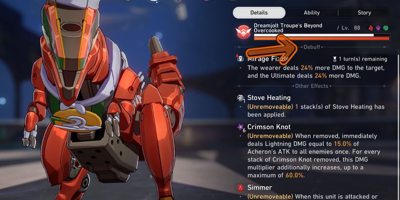 Honkai Star Rail Showing Debuffs On Enemies