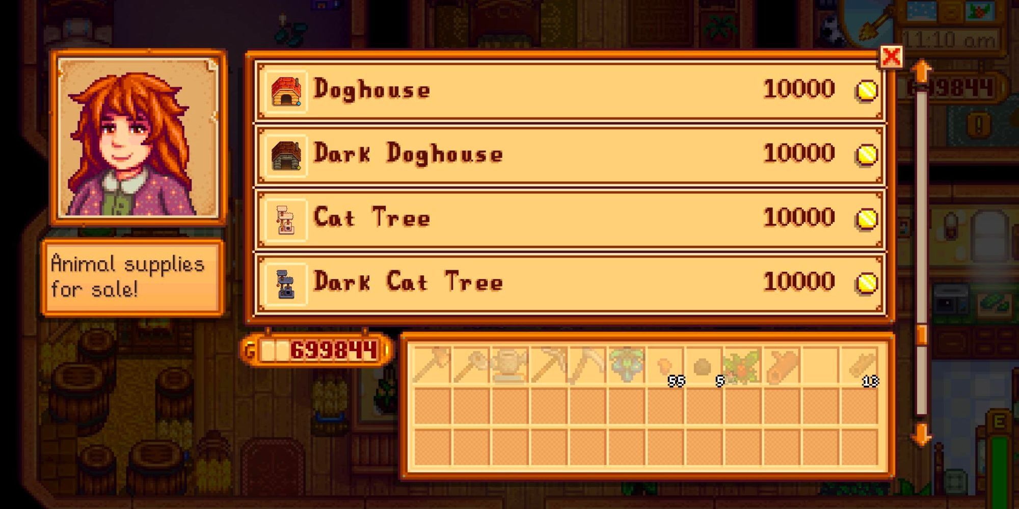Pet Furniture price at Marnie's Ranch in Stardew Valley