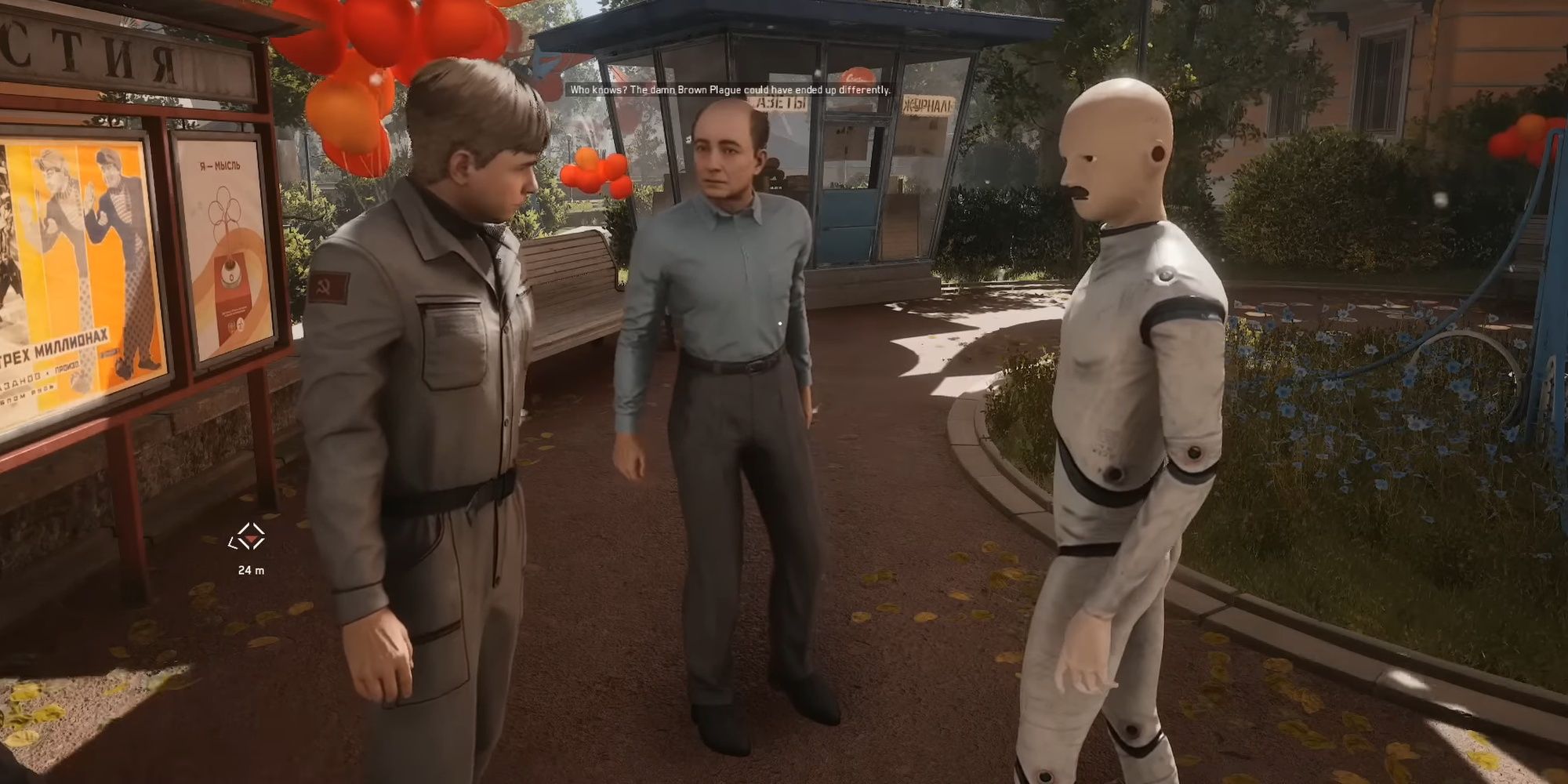 Atomic Heart: Russians Talking About The Brown Plague With A Robot