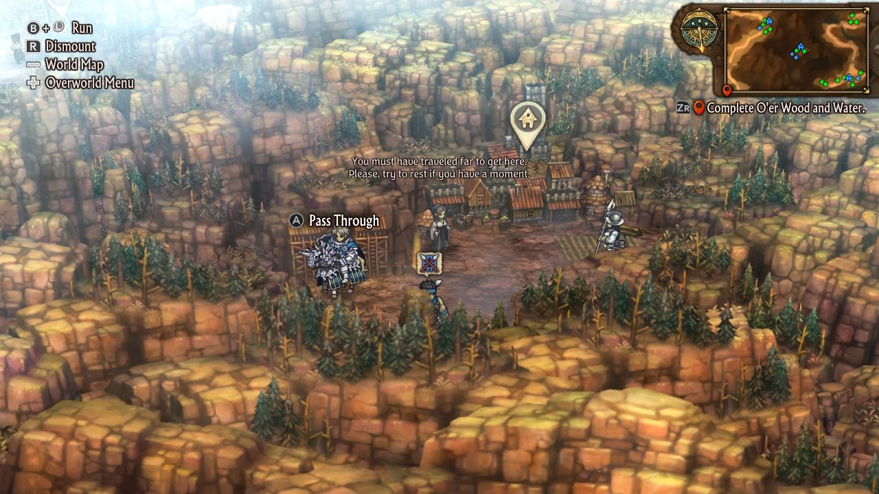 A screenshot of Znova Town in Unicorn Overlord