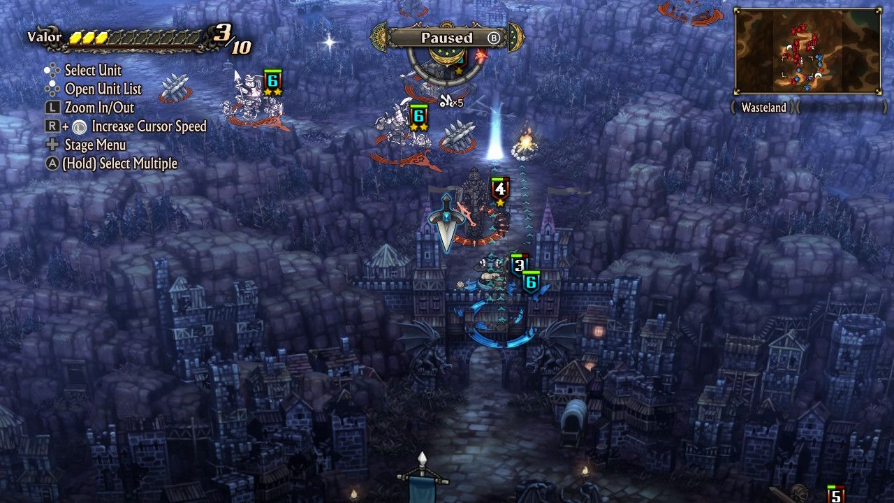 A screenshot of Unicorn Overlord showing the archway North of Schweiger Town