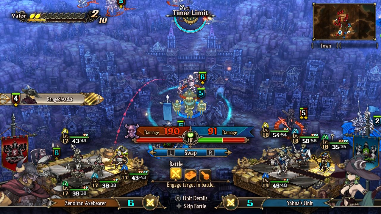 A screenshot of Yahna defeating an Axebreaker in Unicorn Overlord