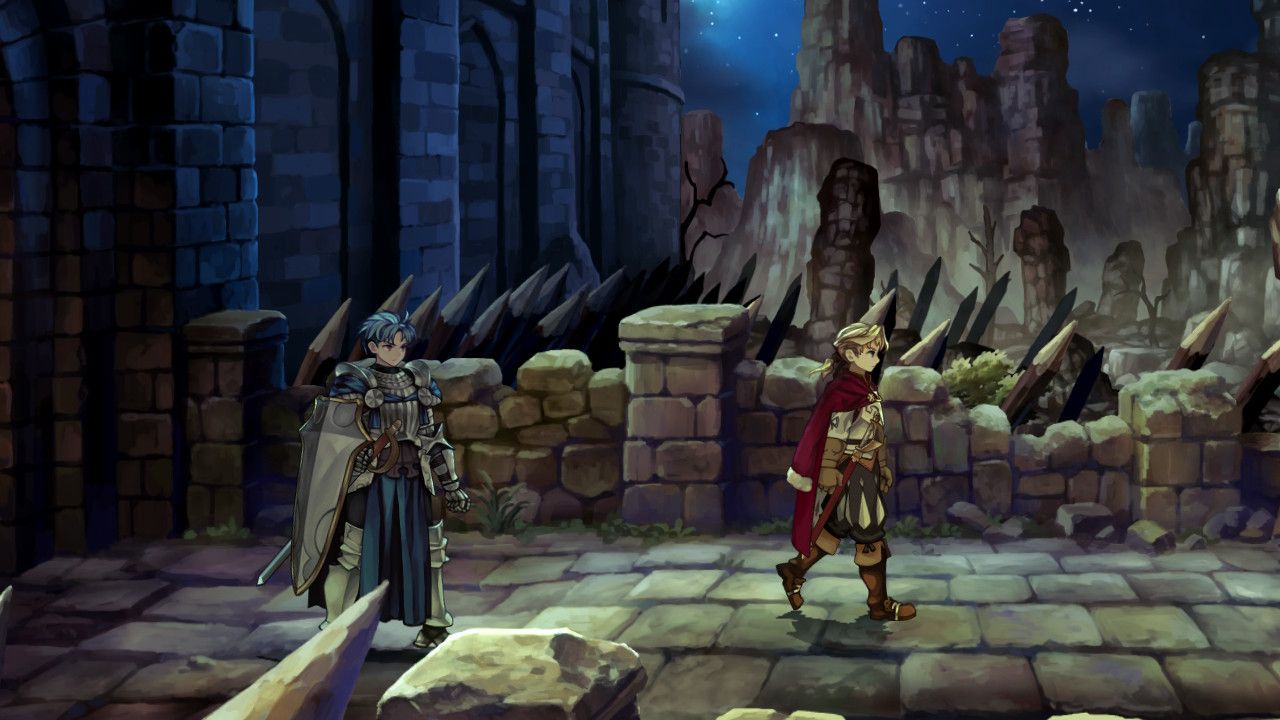 A screenshot of Alain and Gilbert in Unicorn Overlord