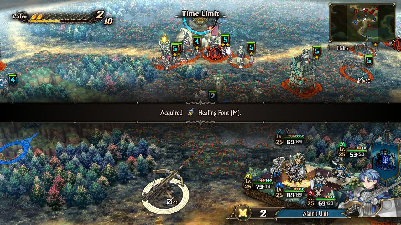 A screenshot of the player obtaining a Healing Font M in Unicorn Overlord