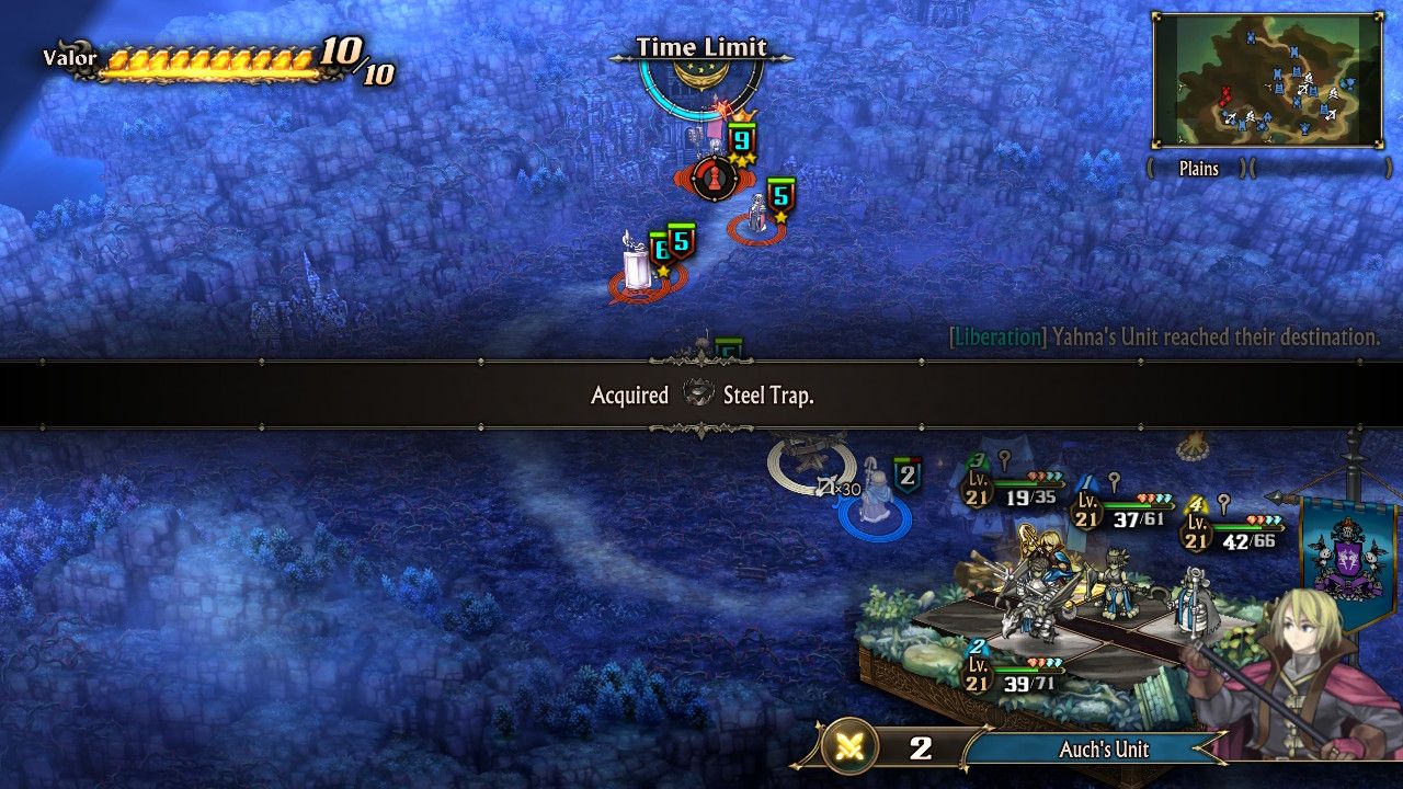 A unit obtaining a Steel Trap in Unicorn Overlord